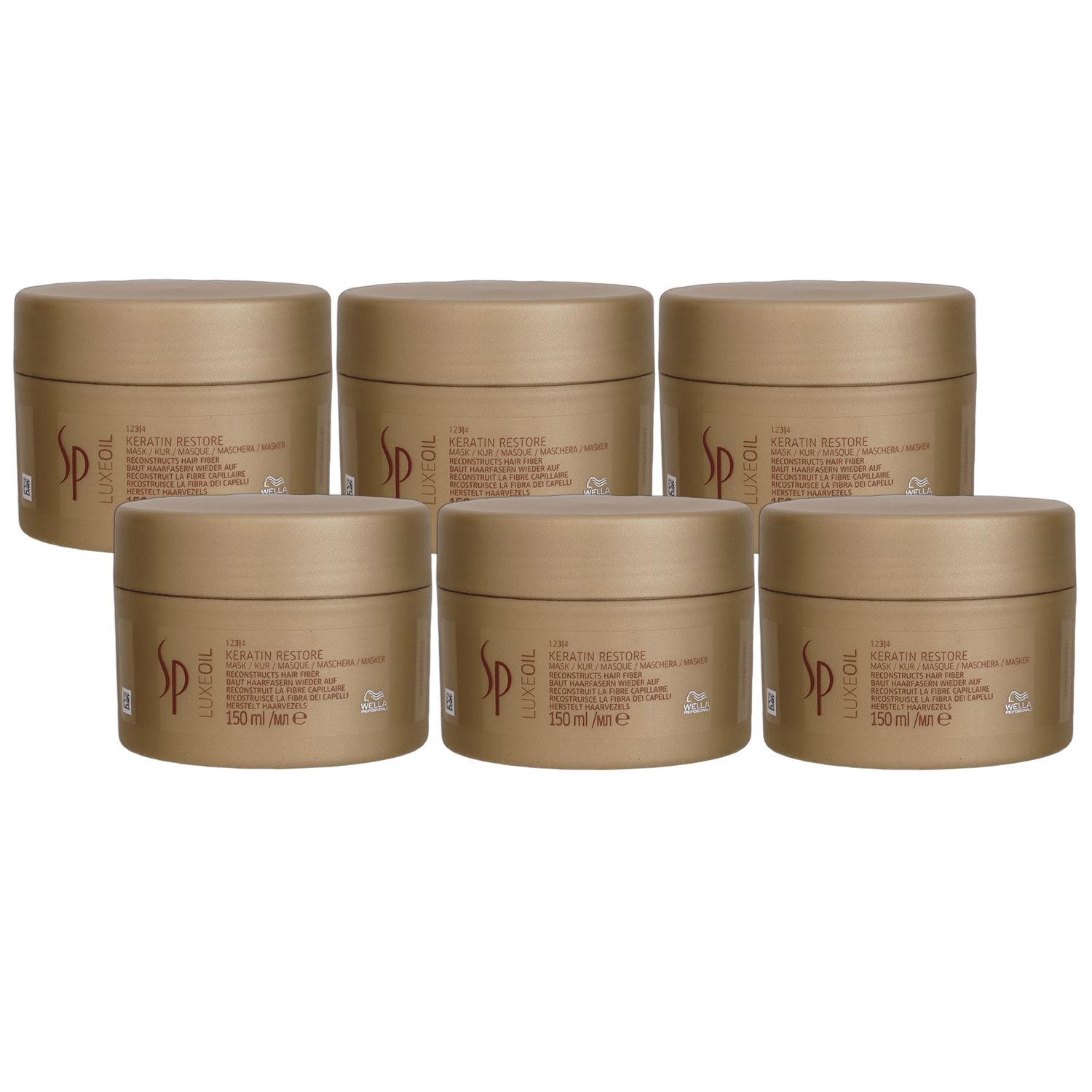 Wella SP Luxe Oil Keratin Restore 6 x 150 ml Haarmaske Set