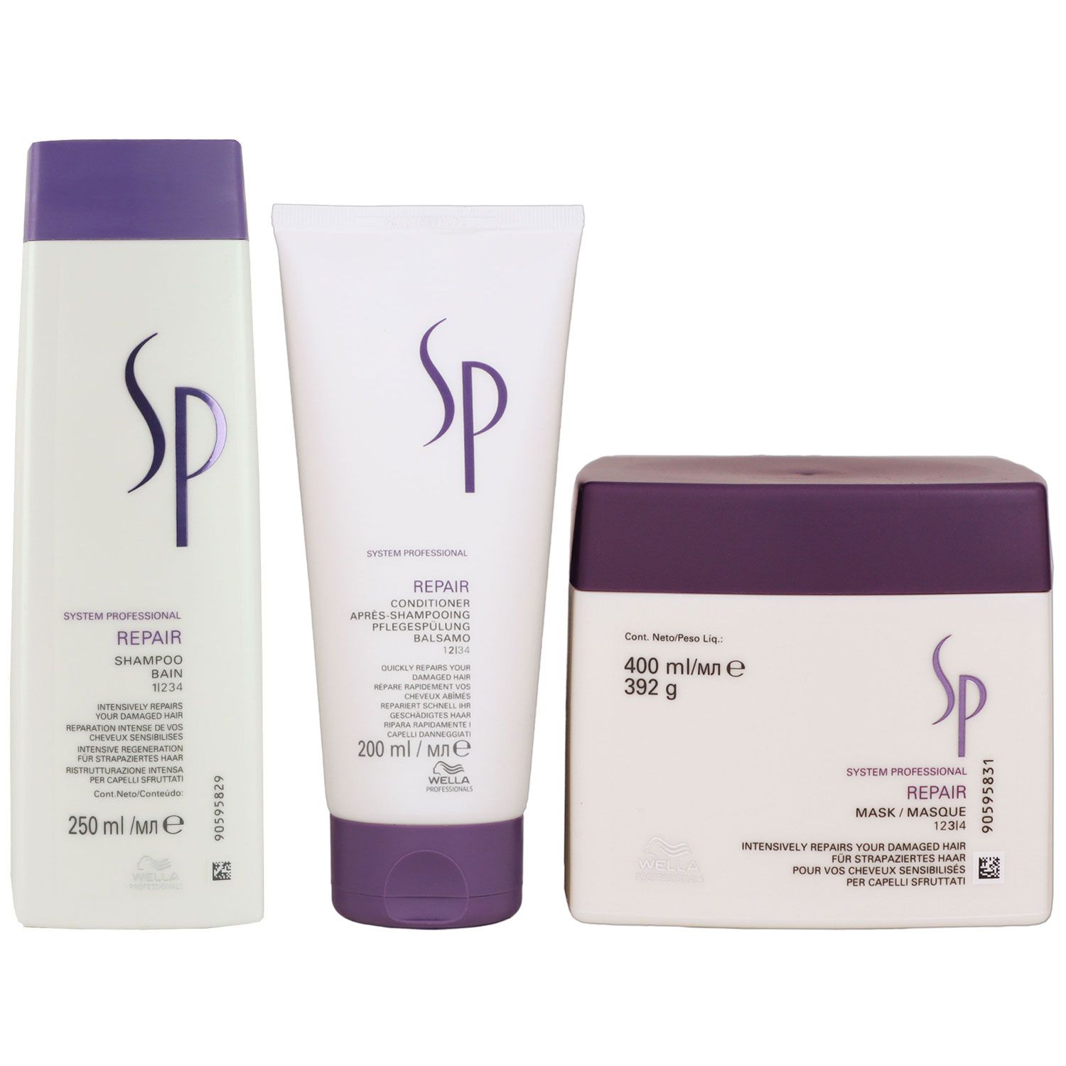 Wella SP Repair 250 ml Shampoo & 200 ml Conditioner & 400 ml Haarmaske Set