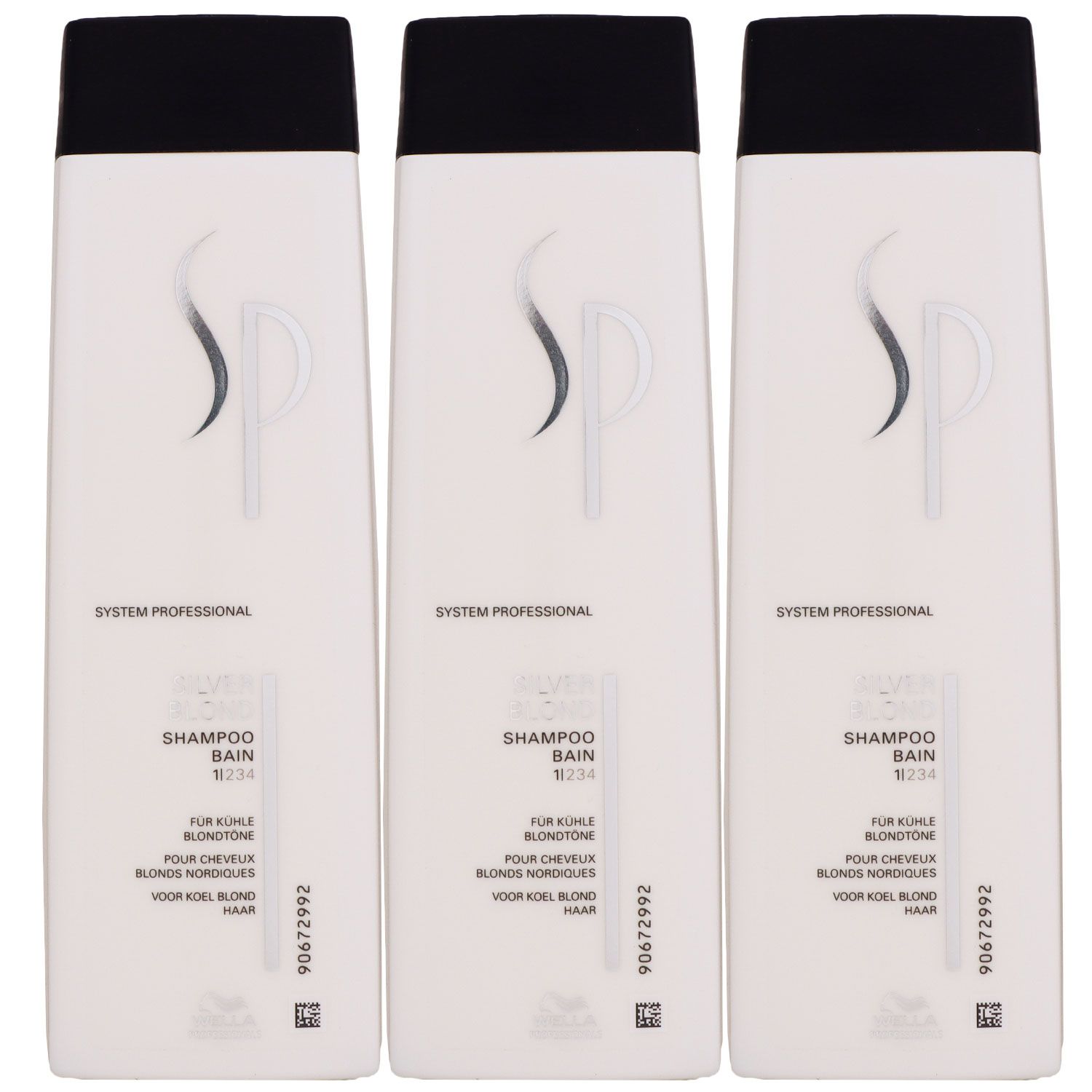 Wella SP Silver Blond 3 x 250 ml Silbershampoo Set
