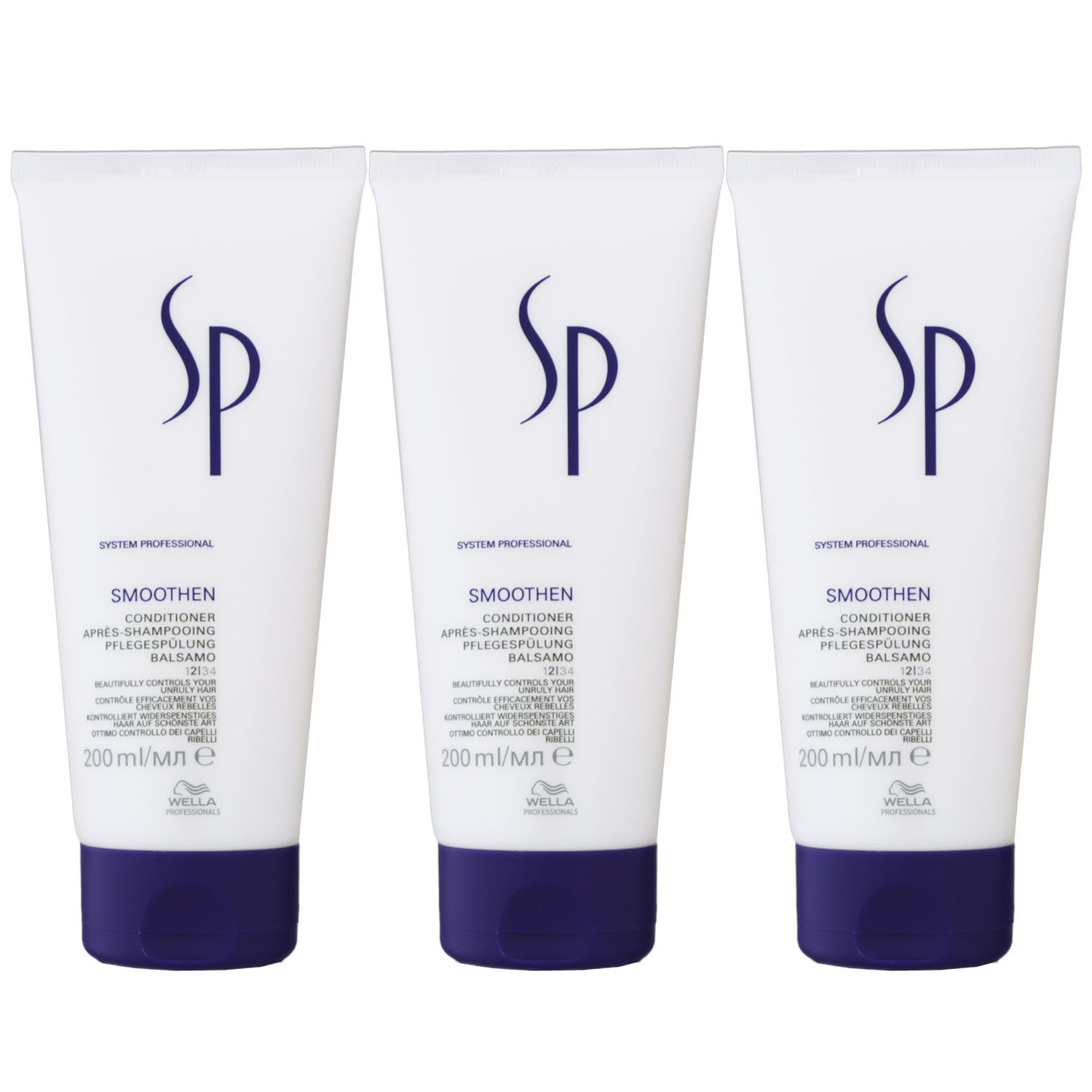 Wella SP Smoothen 3 x 200 ml Conditioner Set