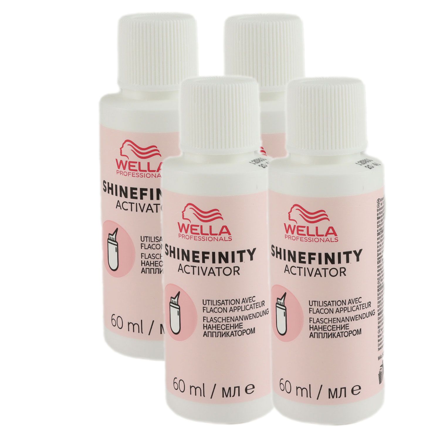 Wella Shinefinity Glaze Activator Bottle 2 % 4 x 60 ml Entwickler H2O2 Set