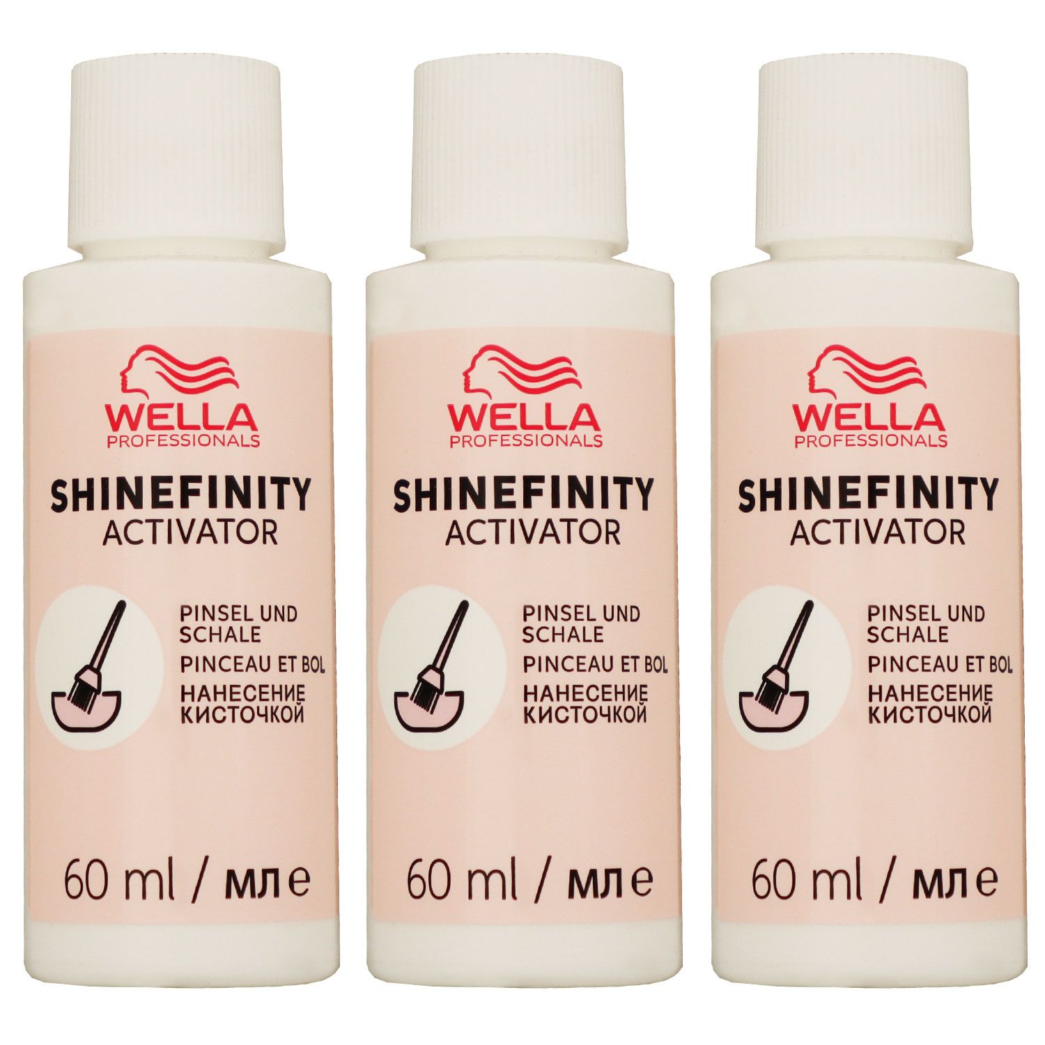 Wella Shinefinity Glaze Activator Brush Bowl 2 % 3 x 60 ml Entwickler H2O2 Set