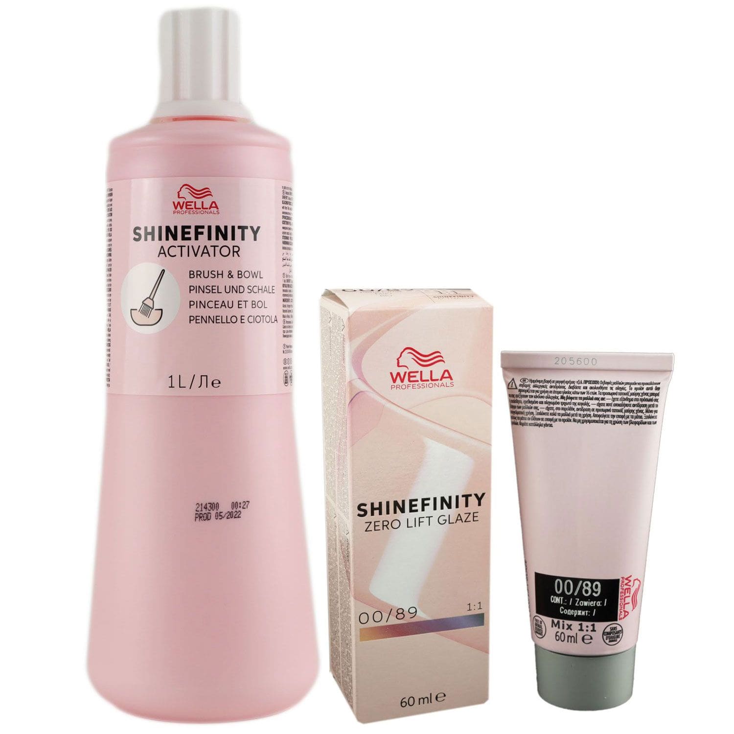 Wella Shinefinity Glaze Booster 60 ml 00/89 & Activator Bottle 2 % 1L Entwickler