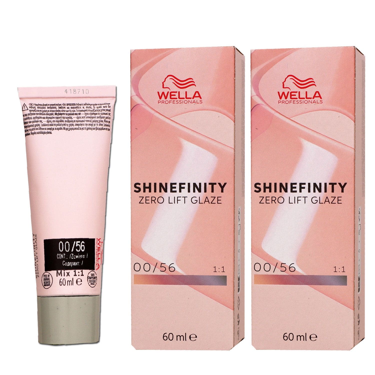 Wella Shinefinity Glaze Cool 2 x 60 ml 00/56 Rose Booster T�nung Set
