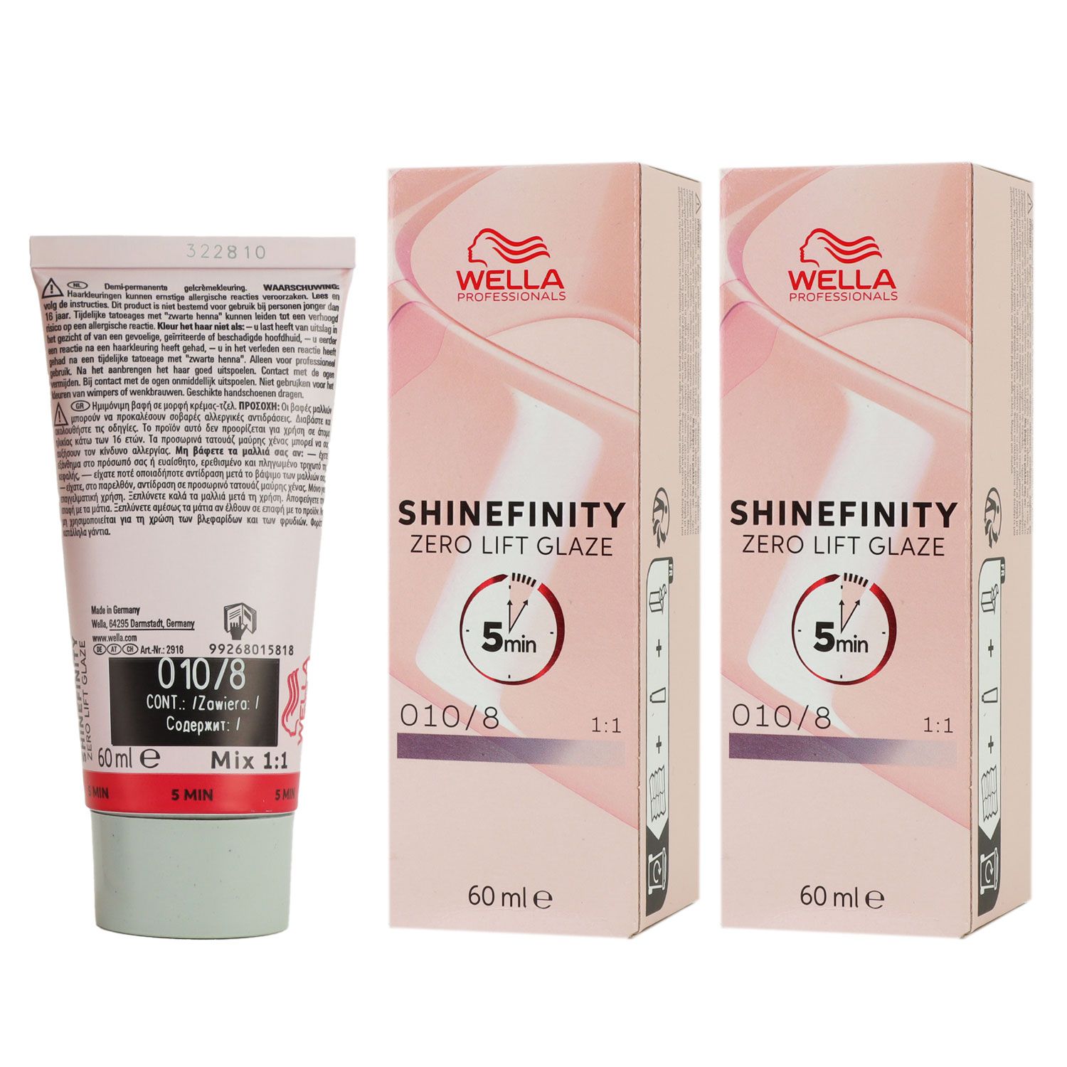 Wella Shinefinity Glaze Cool 2 x 60 ml 010/8 Opal Flash T�nung Set