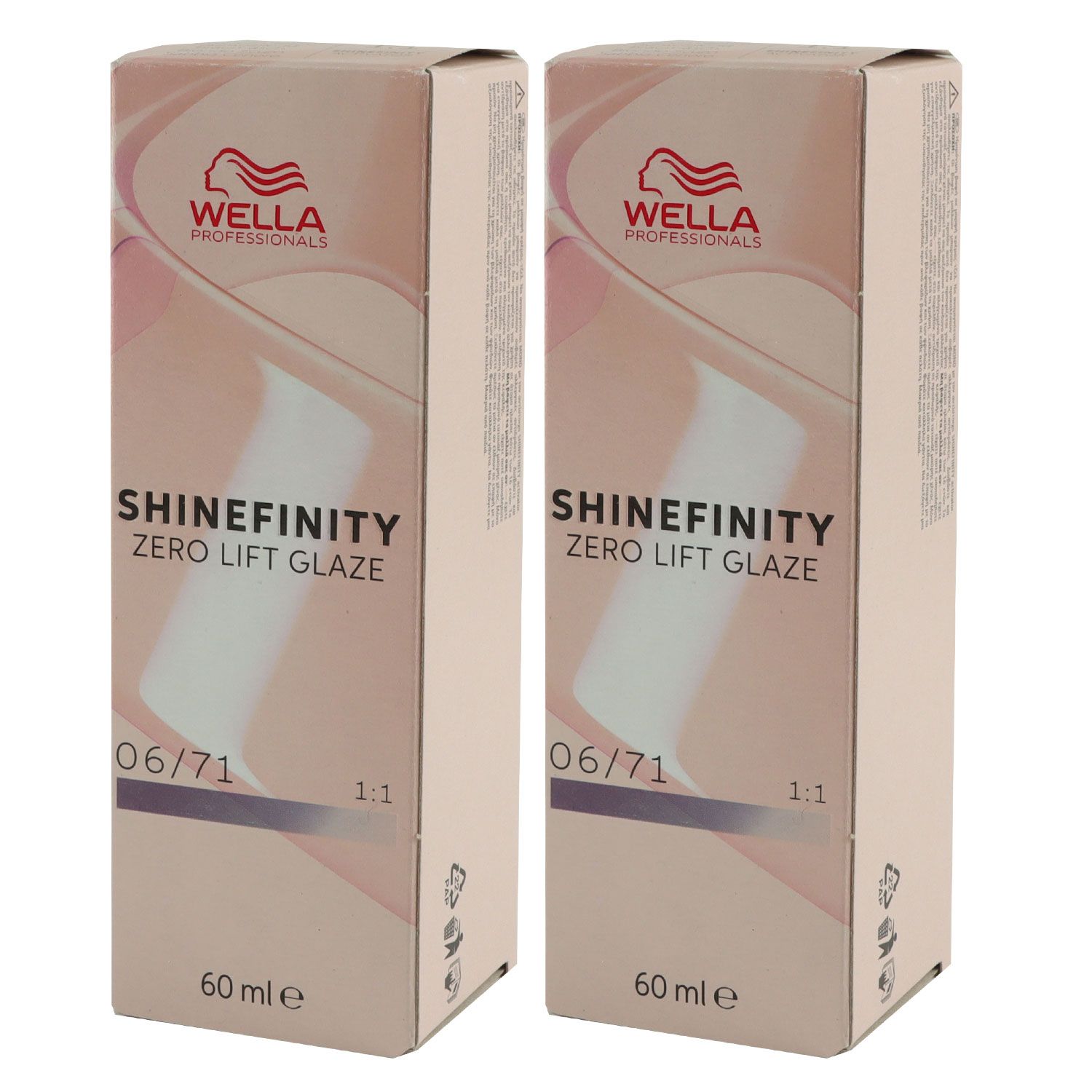 Wella Shinefinity Glaze Cool 2 x 60 ml 06/71 Frostet Chesnut T�nung Set