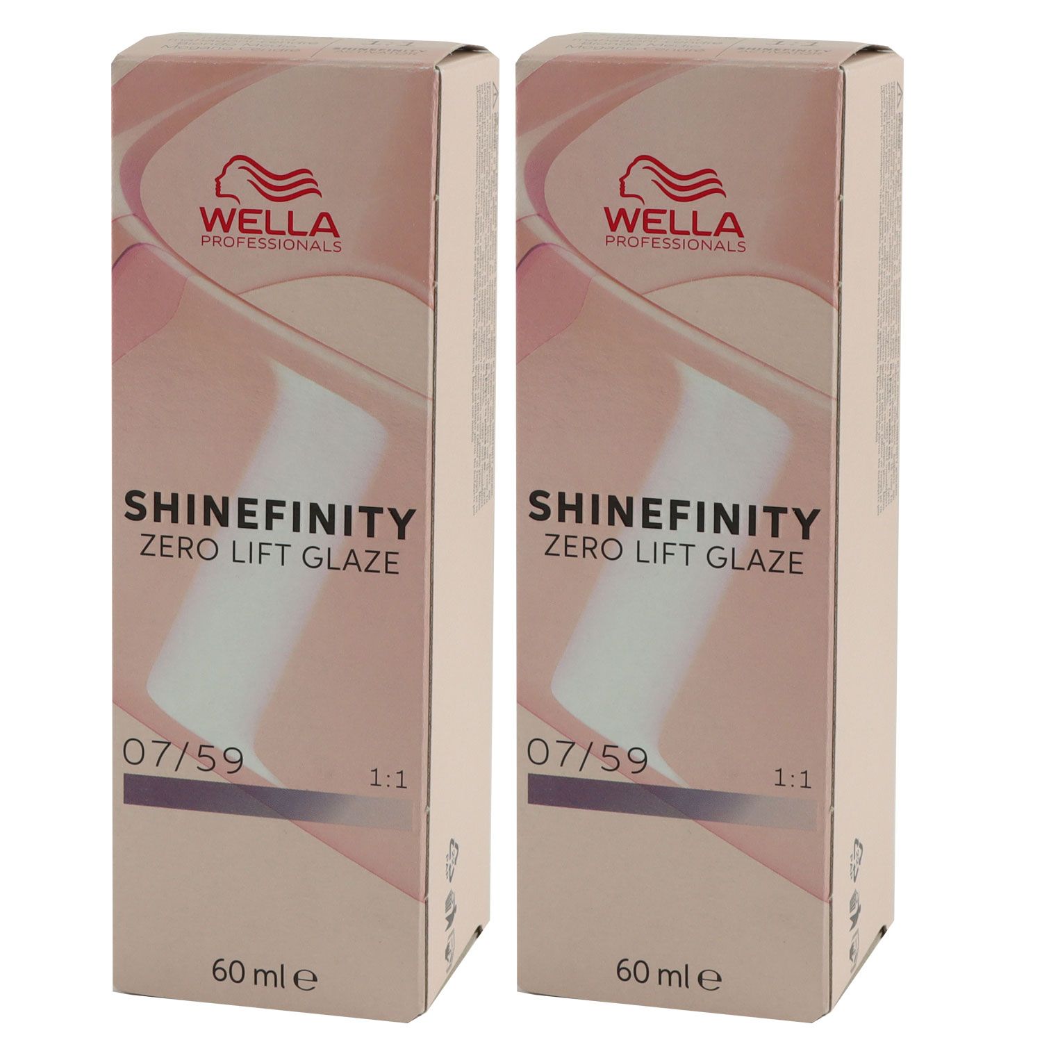 Wella Shinefinity Glaze Cool 2 x 60 ml 07/59 Strawberry Wine T�nung Set