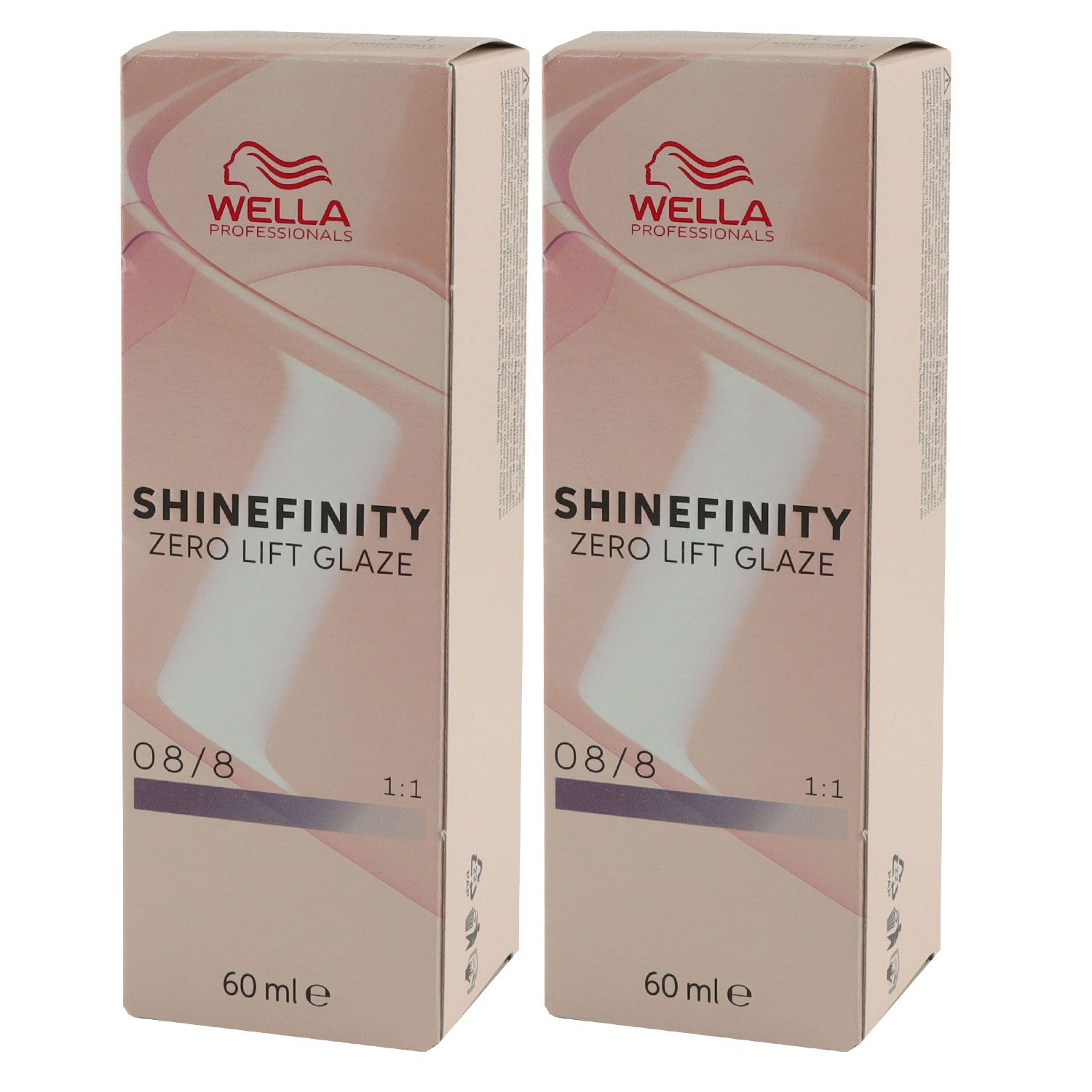 Wella Shinefinity Glaze Cool 2 x 60 ml 08/8 Blue Pearl T�nung Set