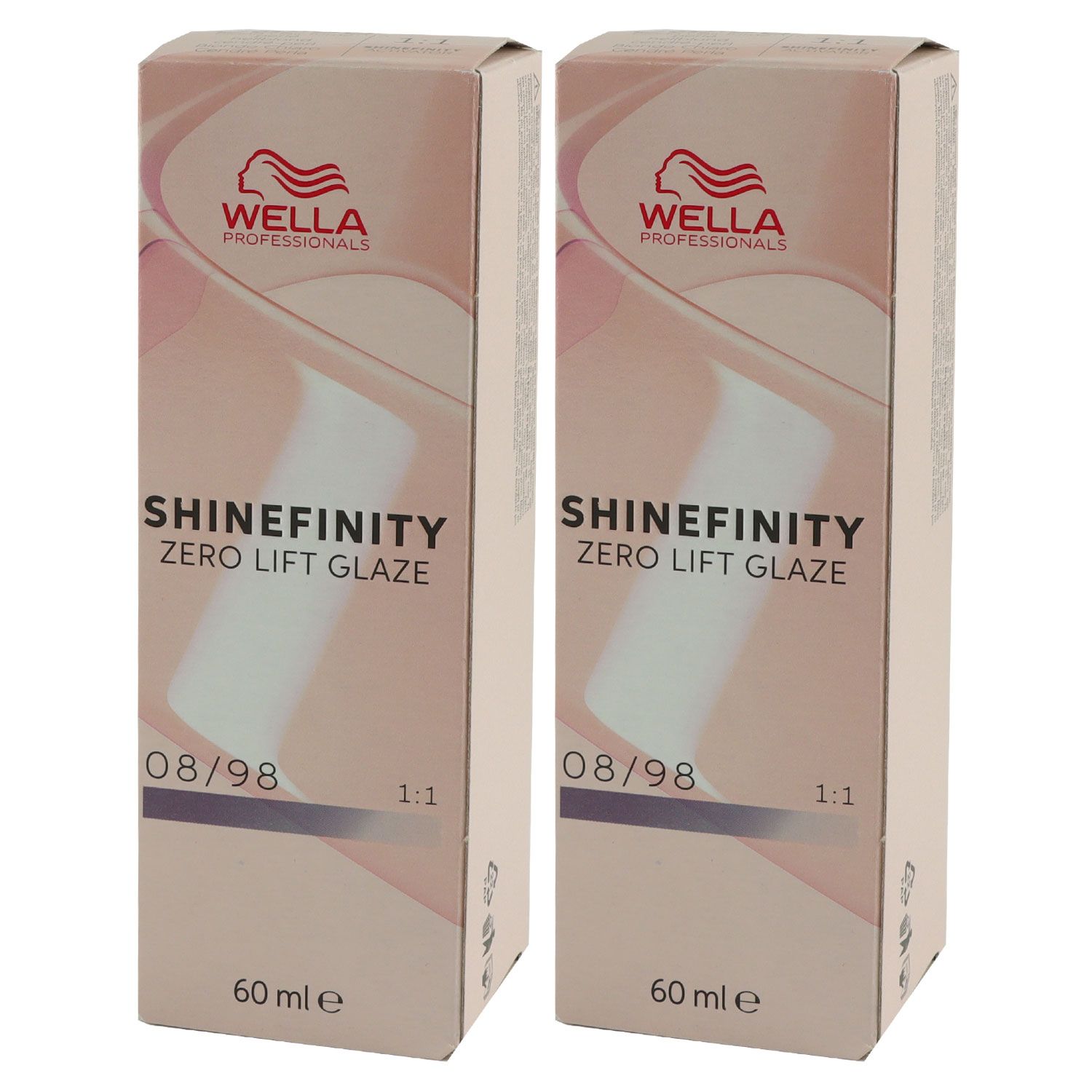 Wella Shinefinity Glaze Cool 2 x 60 ml 08/98 Silver Pearl T�nung Set