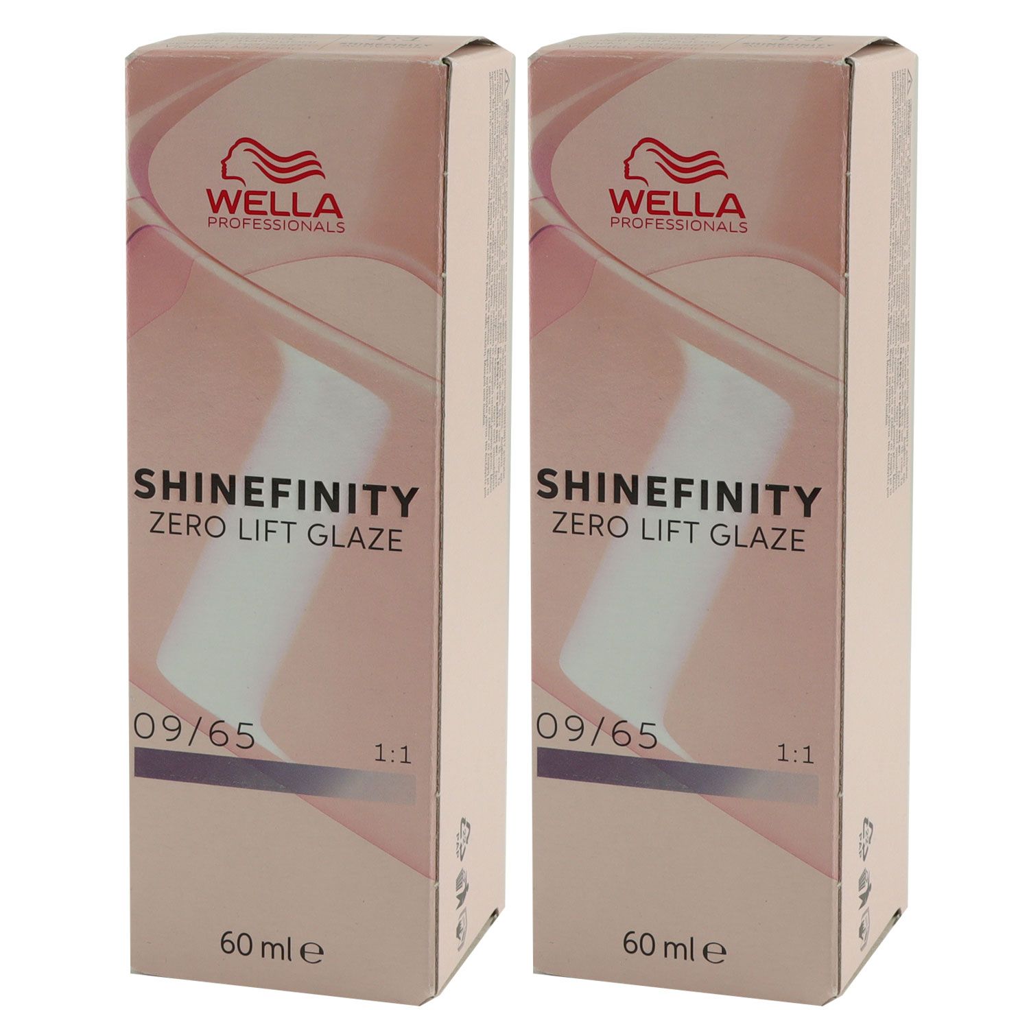 Wella Shinefinity Glaze Cool 2 x 60 ml 09/65 Pink Shimmer T�nung Set