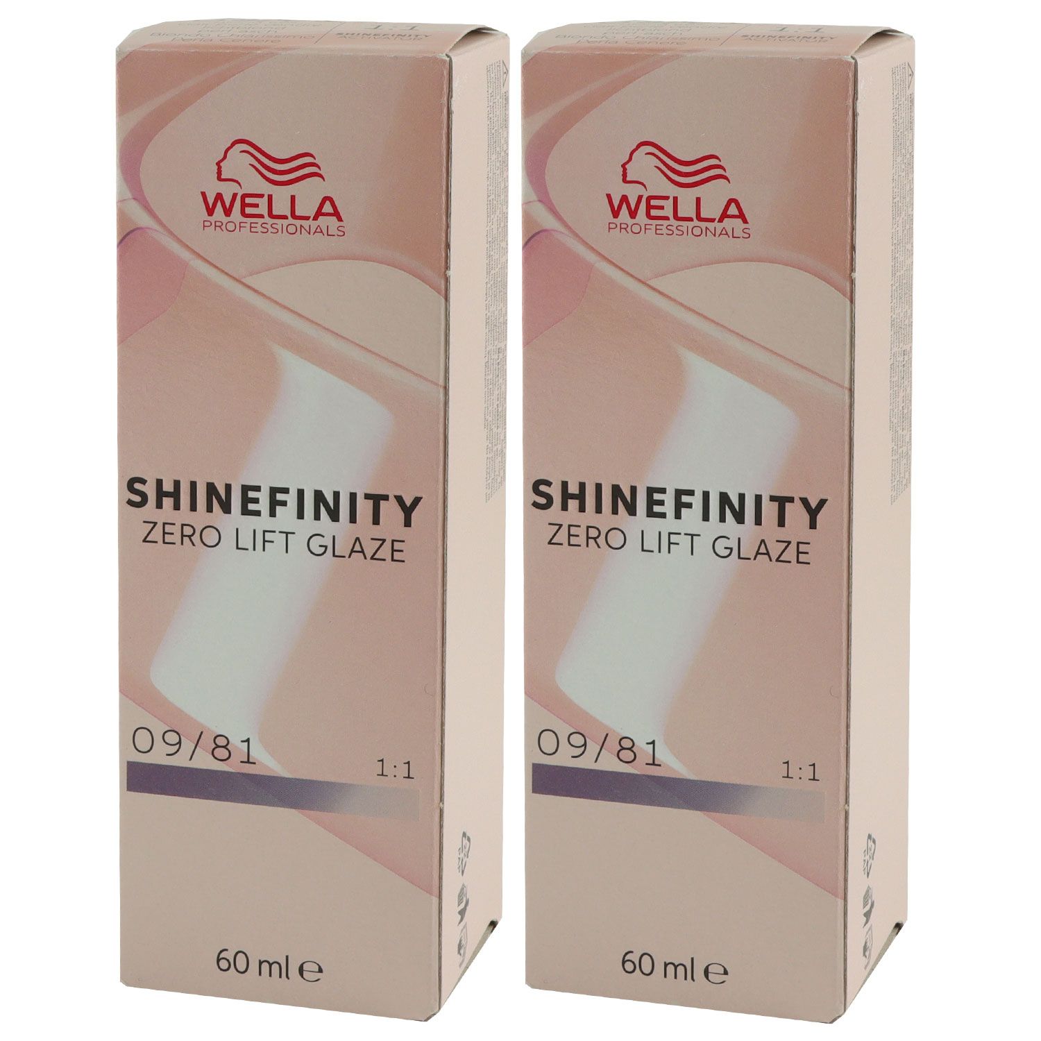 Wella Shinefinity Glaze Cool 2 x 60 ml 09/81 Platinum Opal T�nung Set