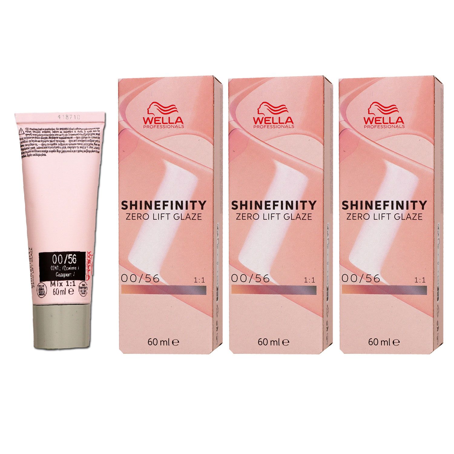 Wella Shinefinity Glaze Cool 3 x 60 ml 00/56 Rose Booster T�nung Set