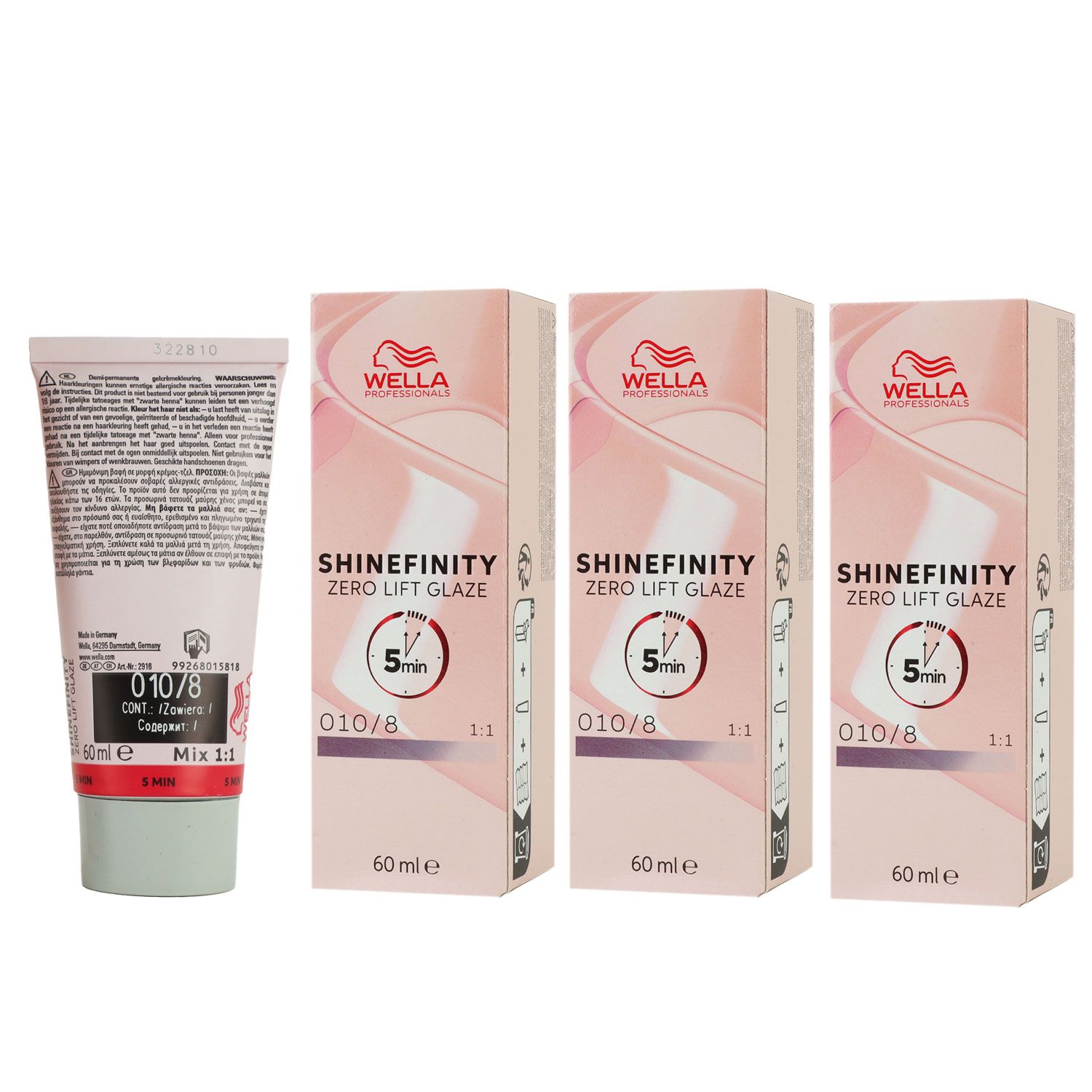 Wella Shinefinity Glaze Cool 3 x 60 ml 010/8 Opal Flash T�nung Set