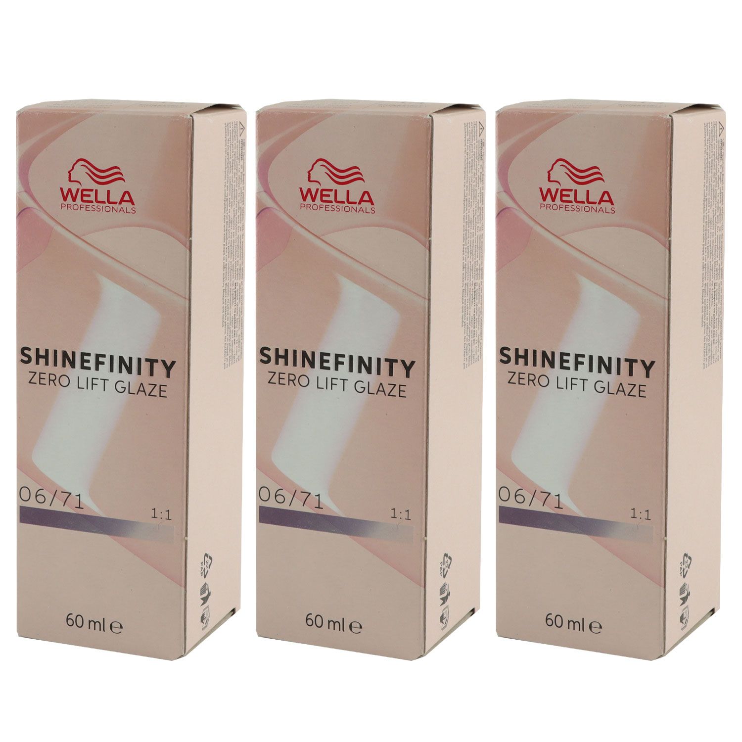 Wella Shinefinity Glaze Cool 3 x 60 ml 06/71 Frostet Chesnut T�nung Set
