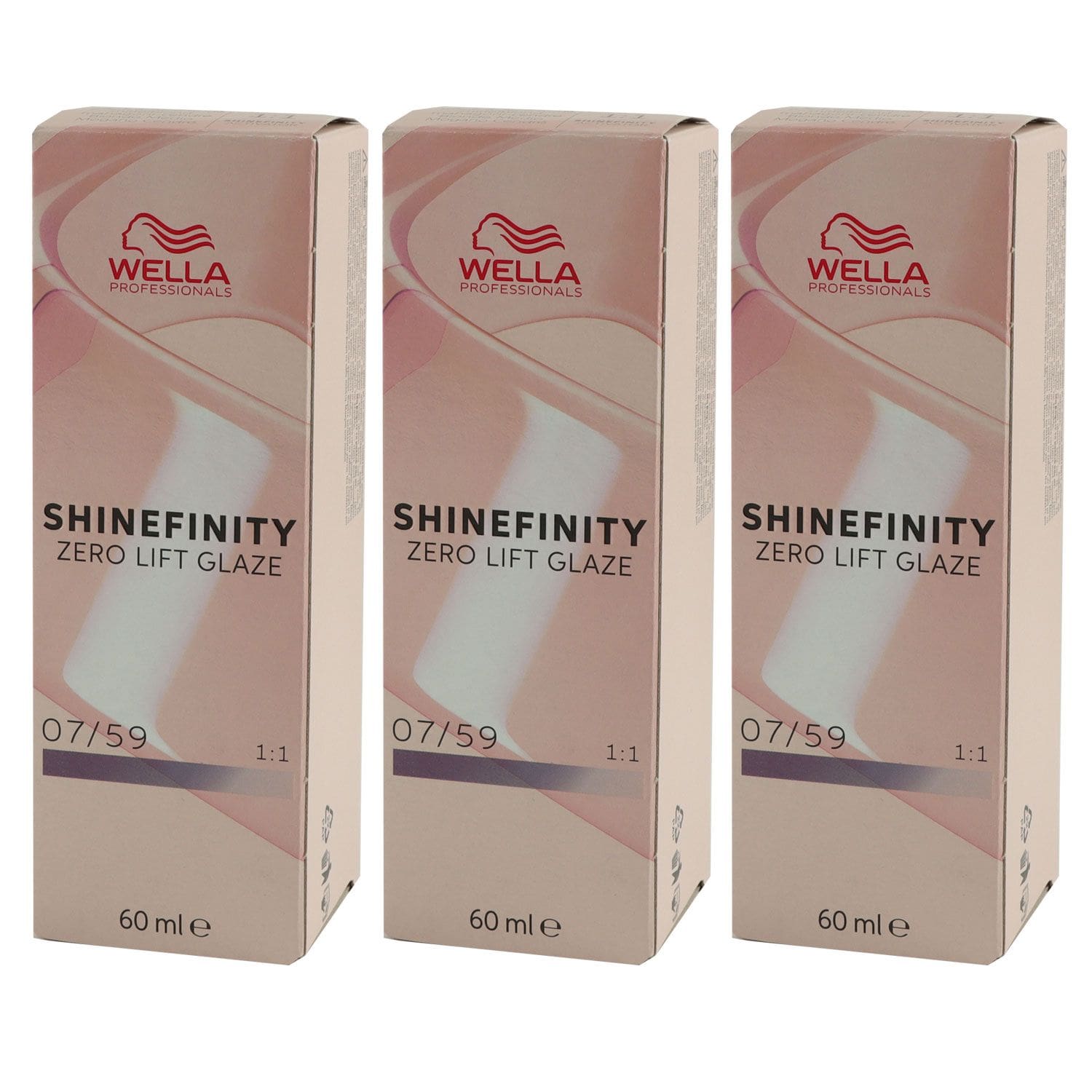 Wella Shinefinity Glaze Cool 3 x 60 ml 07/59 Strawberry Wine T�nung Set