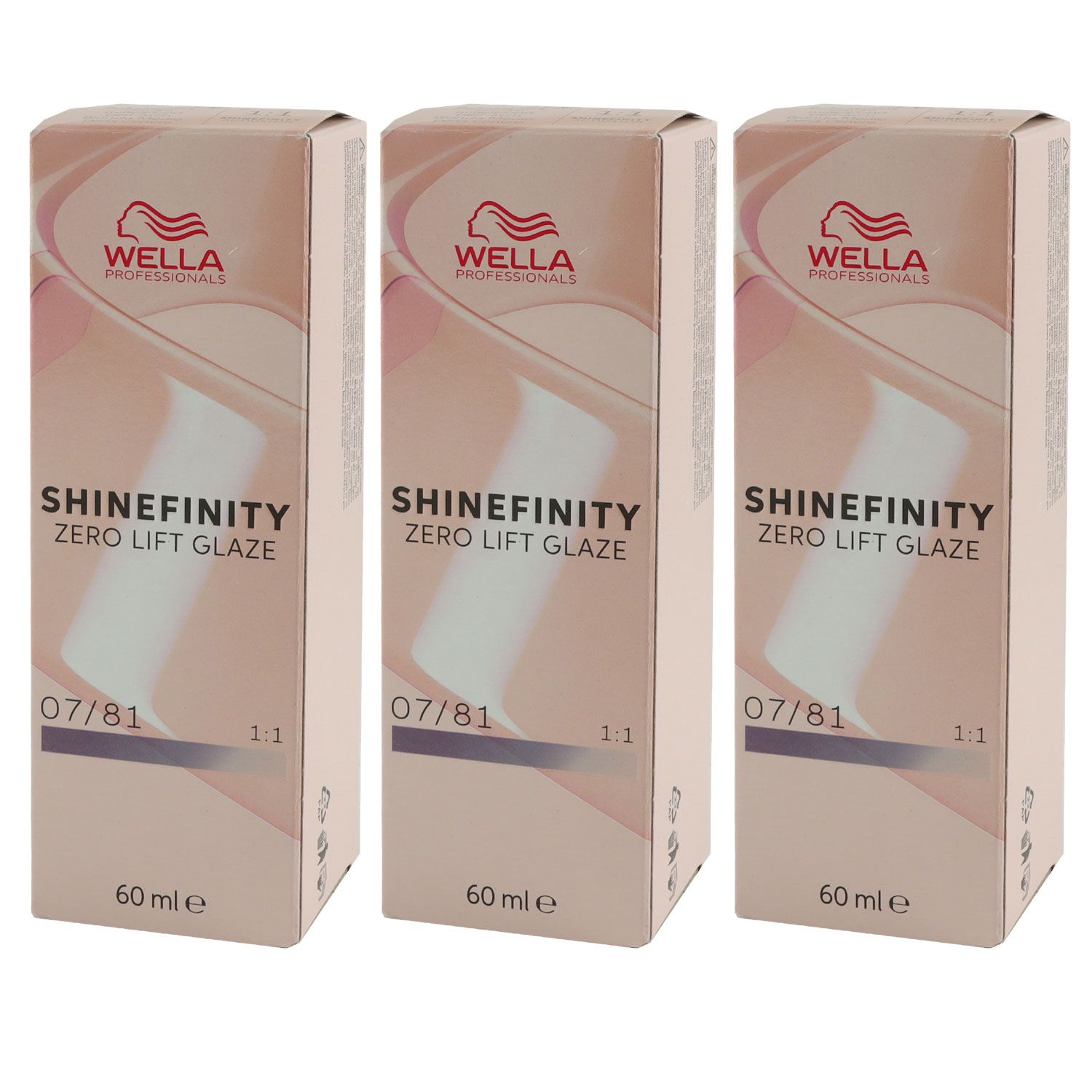 Wella Shinefinity Glaze Cool 3 x 60 ml 07/81 Smoky Opal T�nung Set