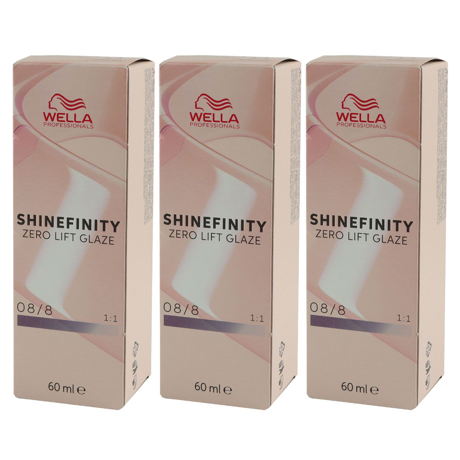 Wella Shinefinity Glaze Cool 3 x 60 ml 08/8 Blue Pearl T�nung Set