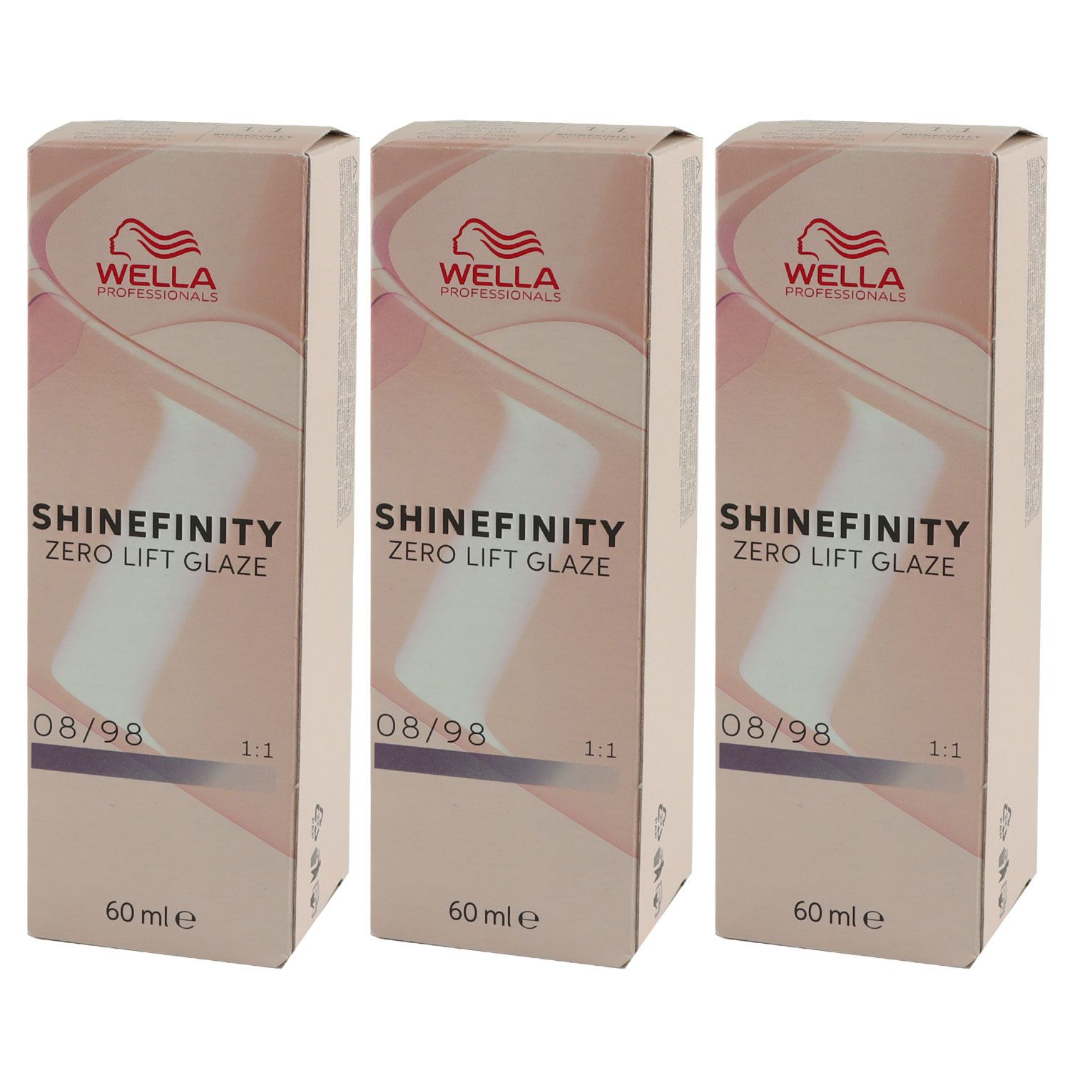 Wella Shinefinity Glaze Cool 3 x 60 ml 08/98 Silver Pearl T�nung Set