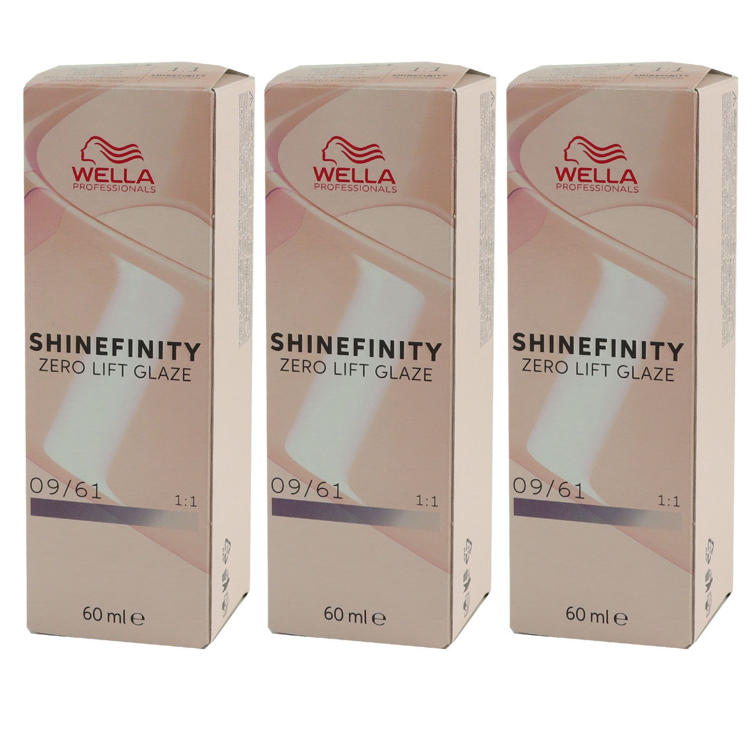 Wella Shinefinity Glaze Cool 3 x 60 ml 09/61 Iced Platinum T�nung Set