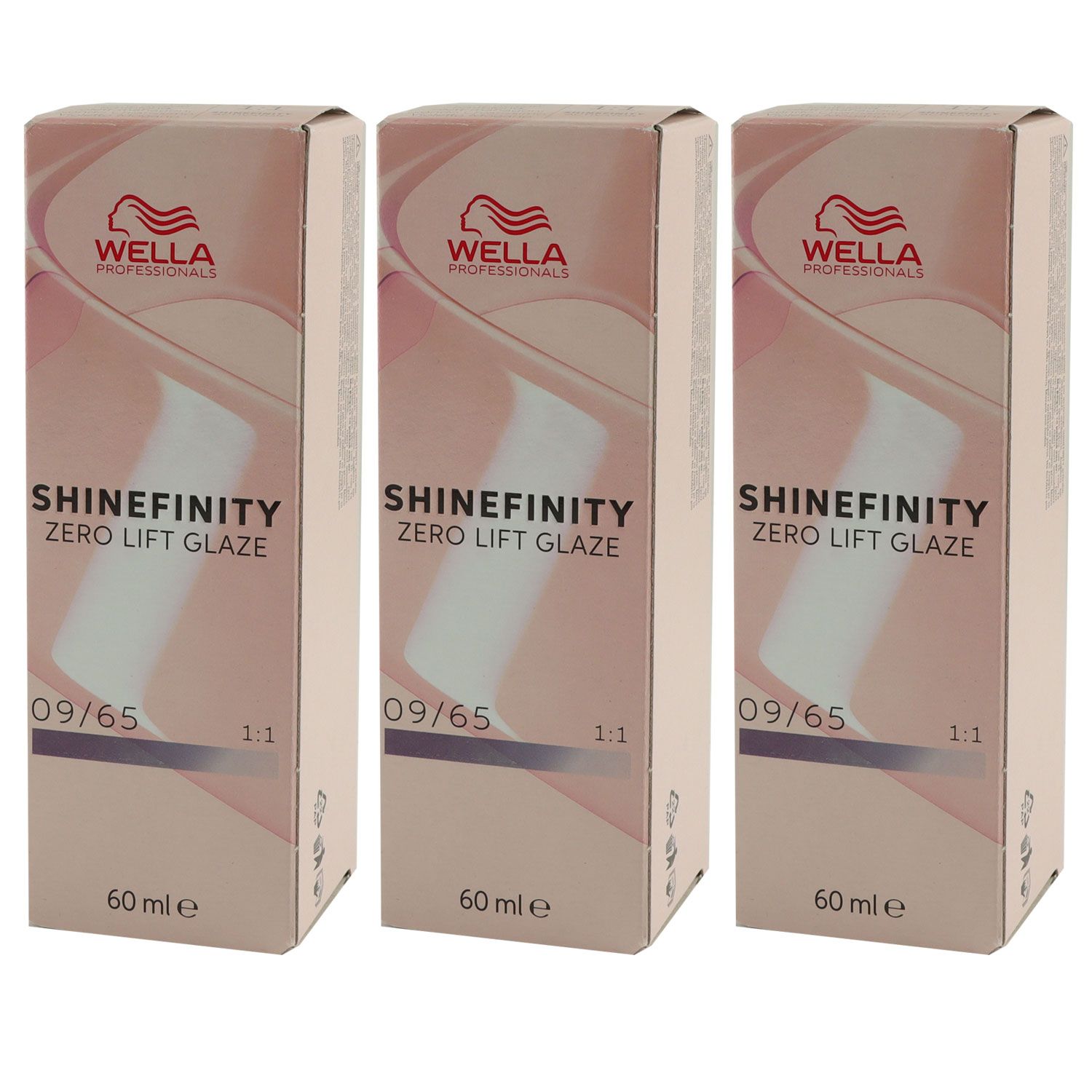 Wella Shinefinity Glaze Cool 3 x 60 ml 09/65 Pink Shimmer T�nung Set