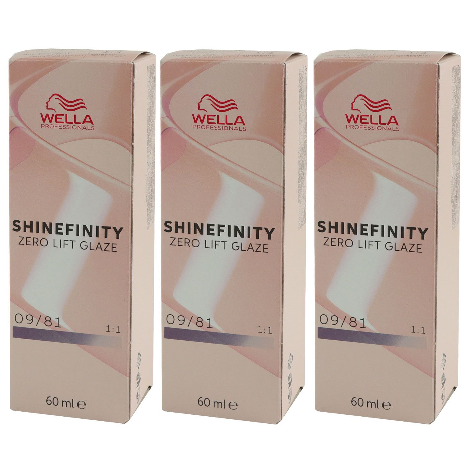 Wella Shinefinity Glaze Cool 3 x 60 ml 09/81 Platinum Opal T�nung Set