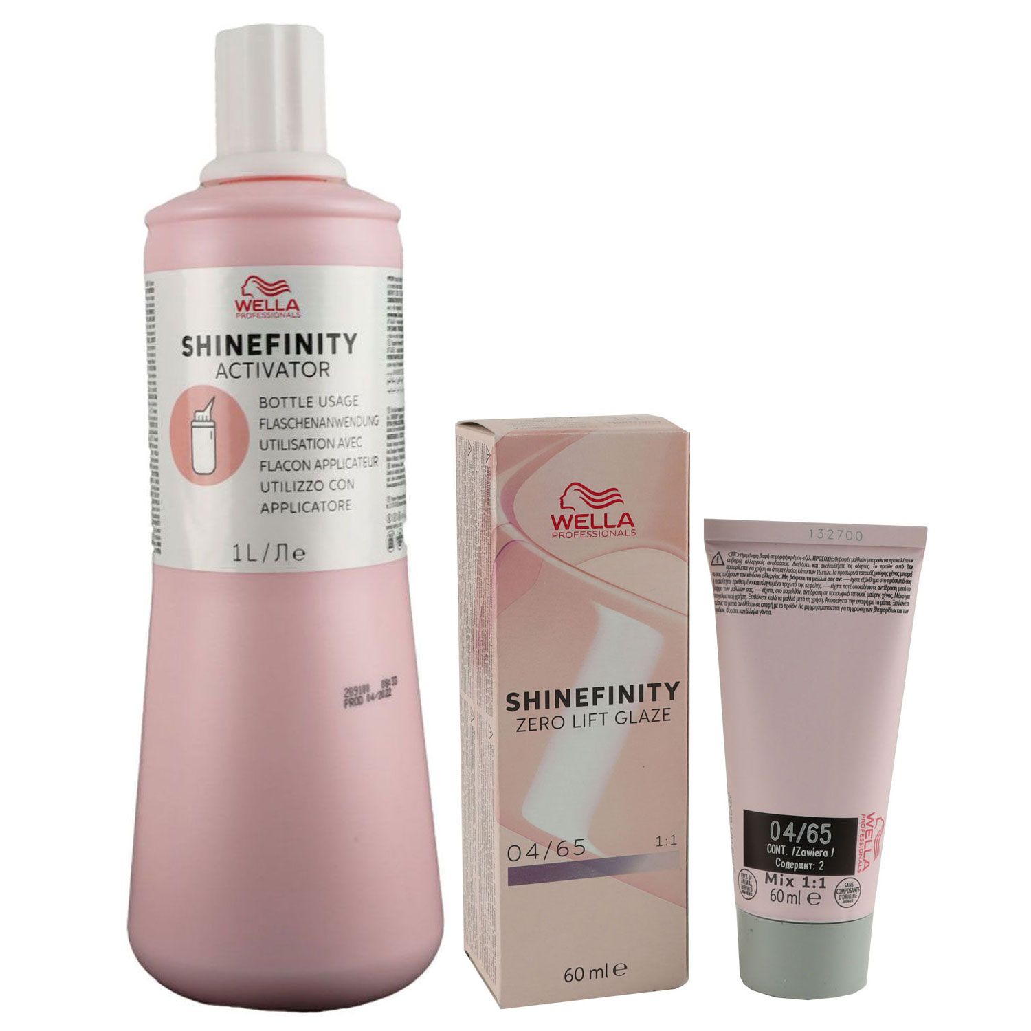 Wella Shinefinity Glaze Cool 60 ml 04/65 & Activator Bottle 2 % 1L Entwickler