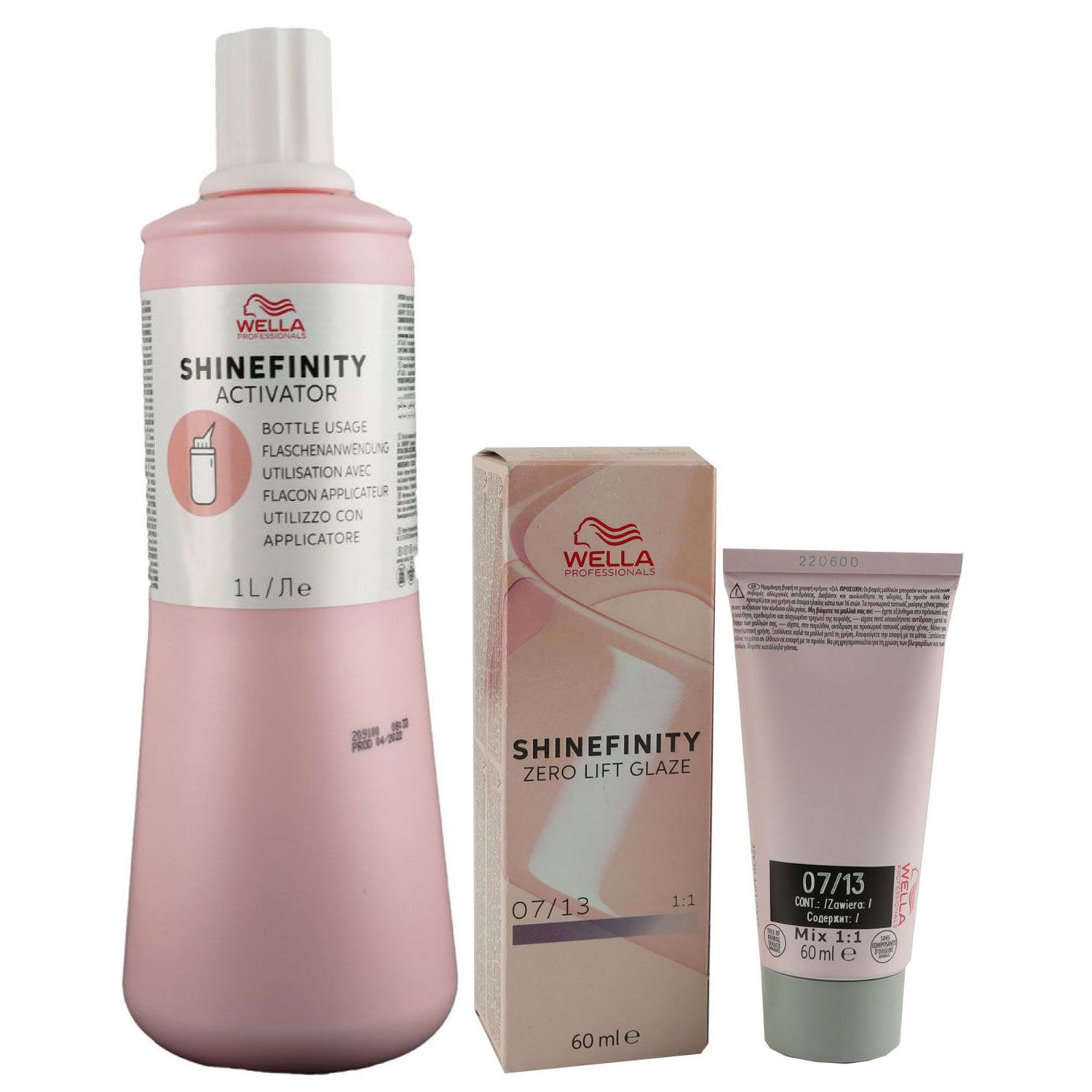 Wella Shinefinity Glaze Cool 60 ml 07/13 & Activator Bottle 2 % 1L Entwickler