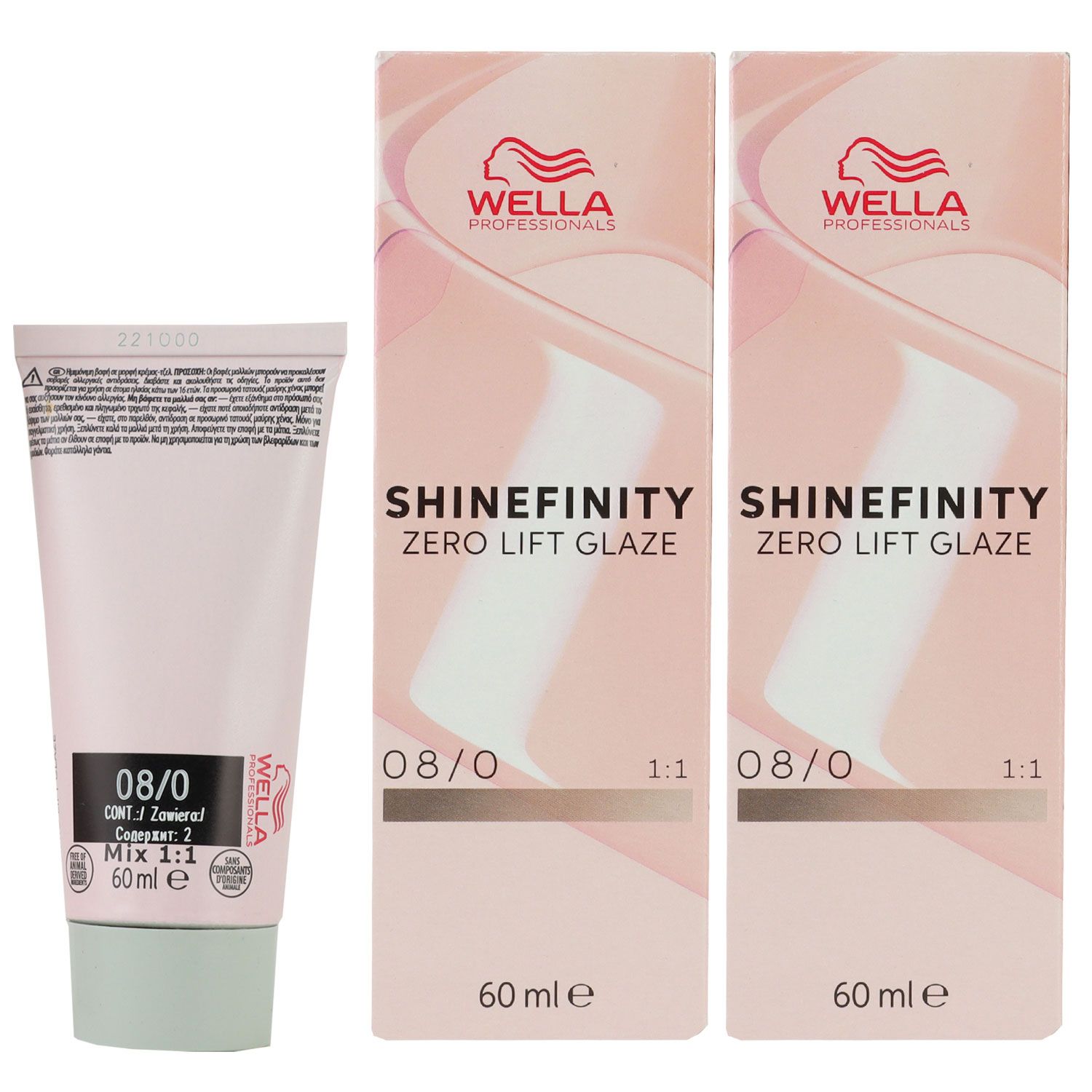 Wella Shinefinity Glaze Natural 2 x 60 ml 08/0 Latte Set
