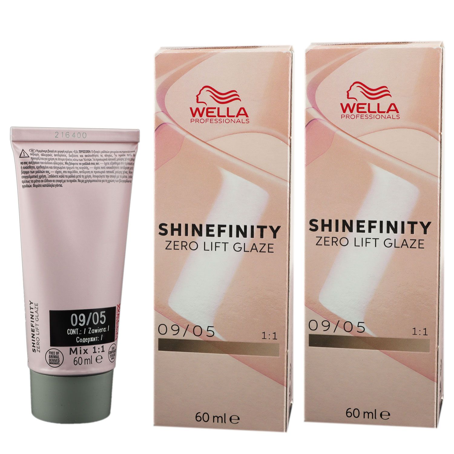Wella Shinefinity Glaze Natural 2 x 60 ml 09/05 Silk Blush T�nung Set Neu