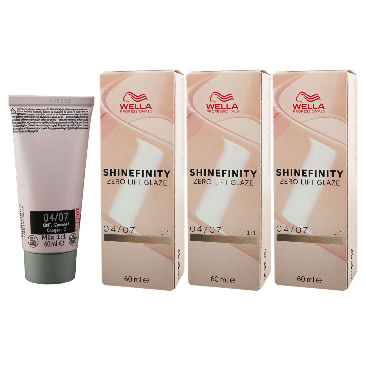 Wella Shinefinity Glaze Natural 3 x 60 ml 04/07 Bitter Chocolate T�nung Set Neu