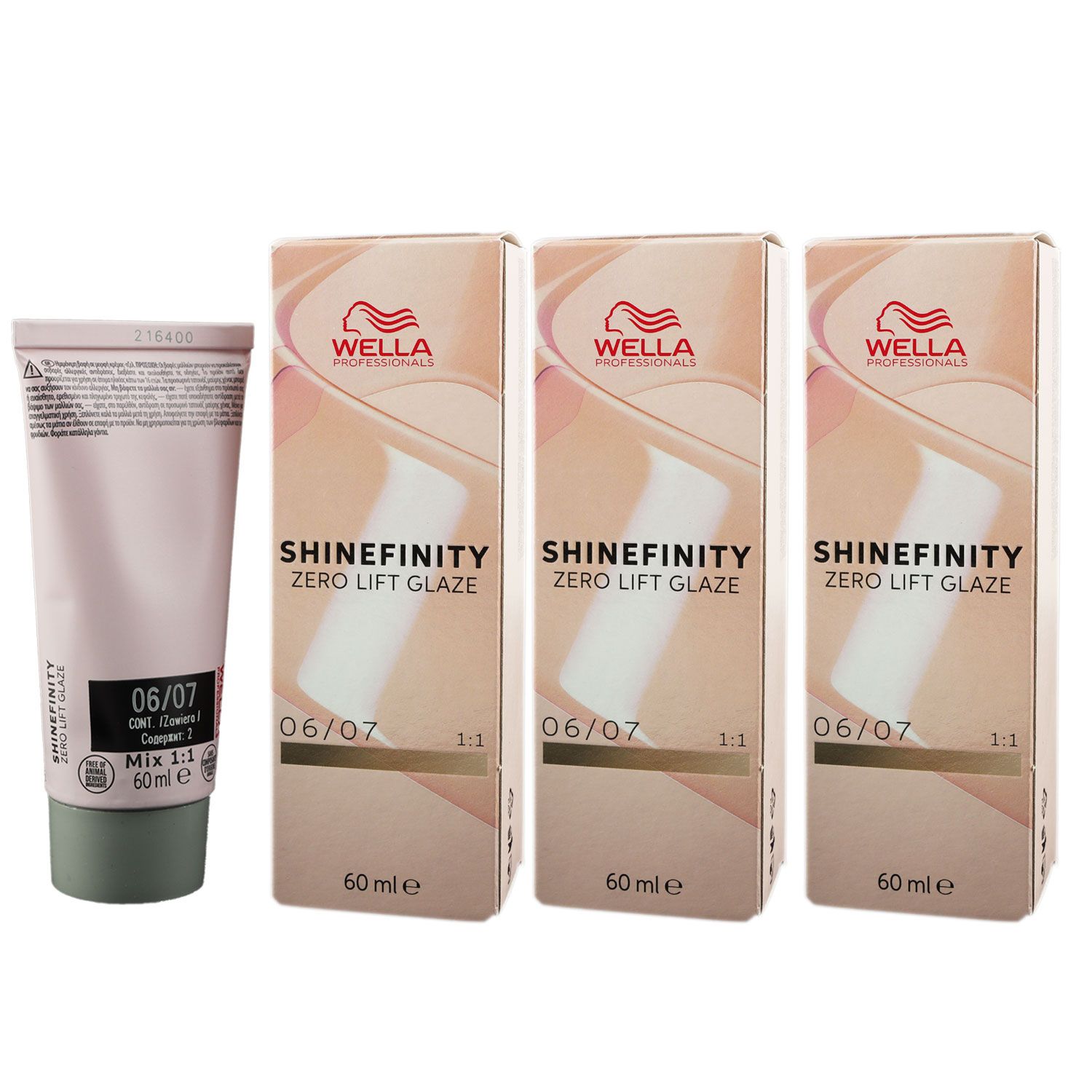 Wella Shinefinity Glaze Natural 3 x 60 ml 06/07 Deep Walnut T�nung Set Neu