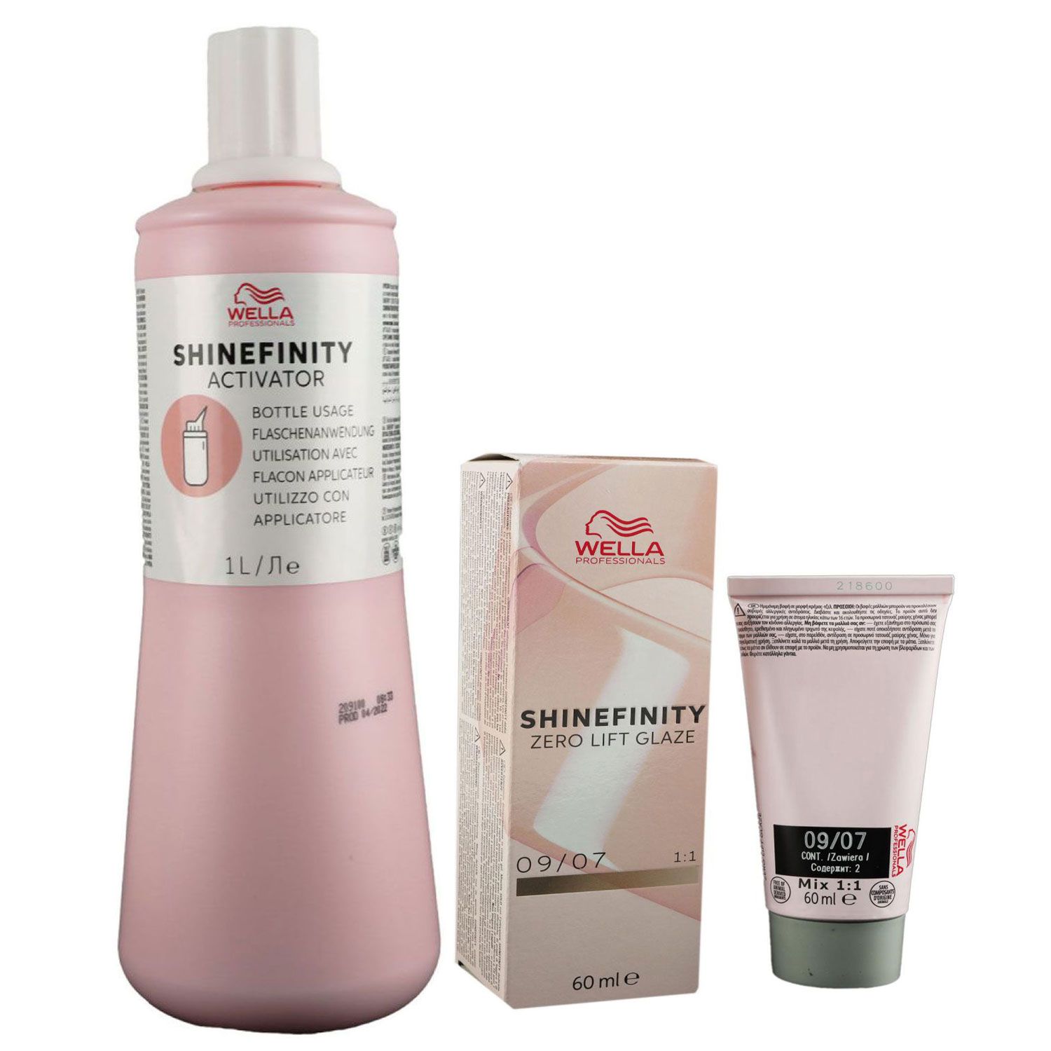 Wella Shinefinity Glaze Natural 60ml 09/07 & Activator Bottle 2 % 1L Entwickler