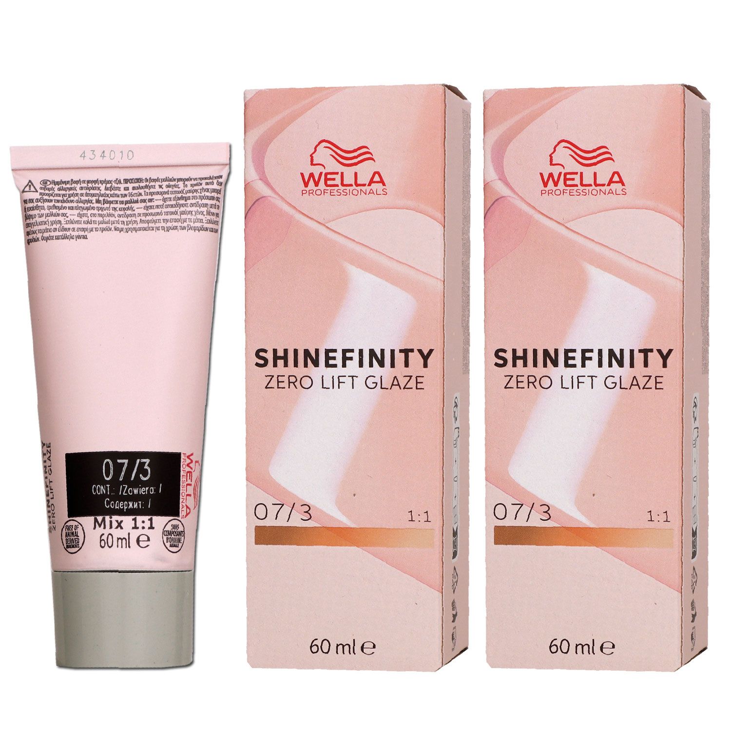 Wella Shinefinity Glaze Warm 2 x 60 ml 07/3 Burnt Honey T�nung Set