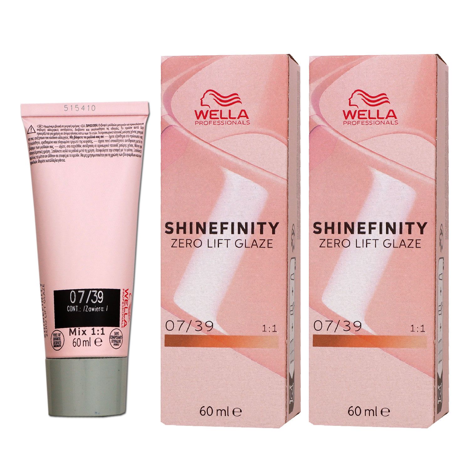 Wella Shinefinity Glaze Warm 2 x 60 ml 07/39 Chroma Gold T�nung Set
