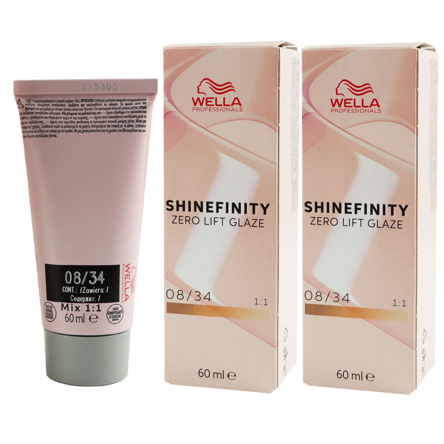 Wella Shinefinity Glaze Warm 2 x 60 ml 08/34 Spice Ginger T�nung Set