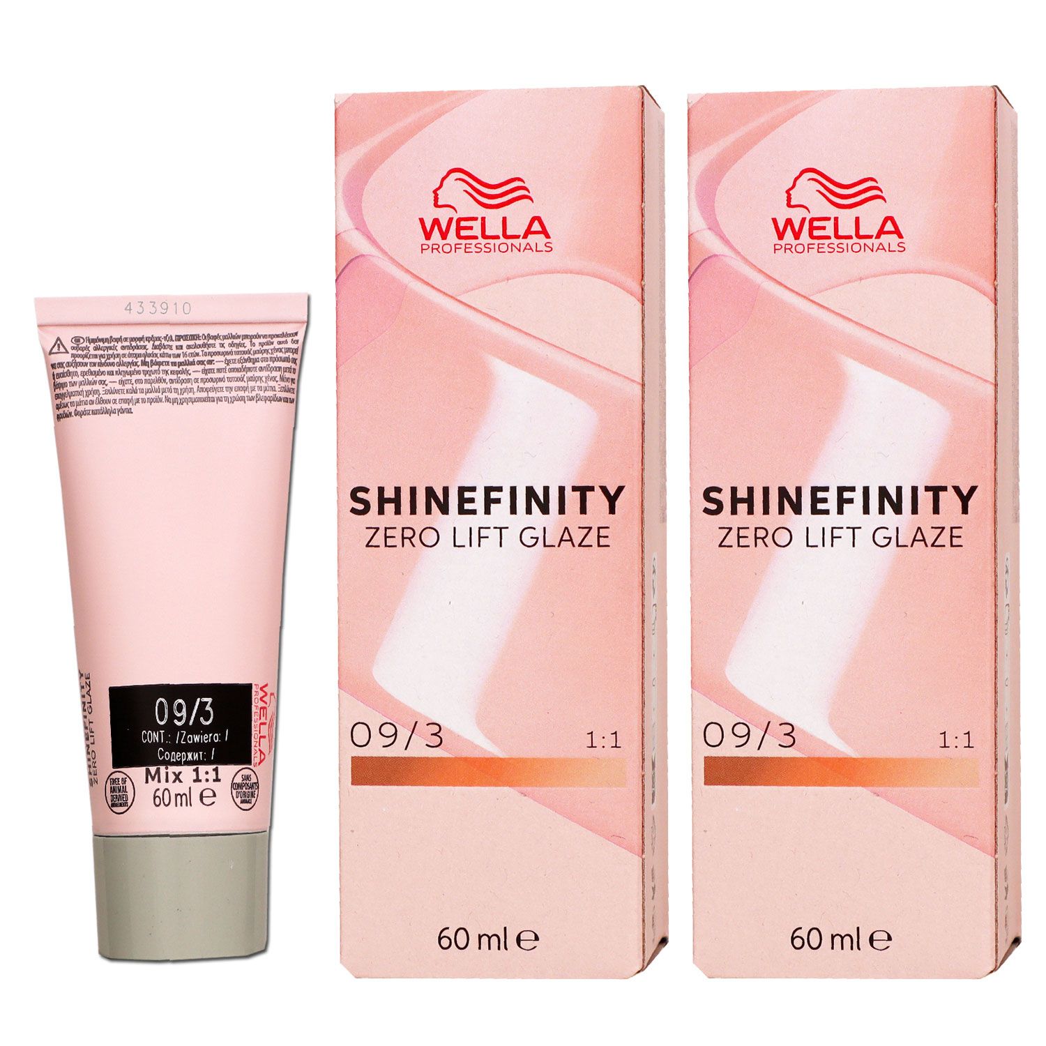 Wella Shinefinity Glaze Warm 2 x 60 ml 09/3 Golden Honey T�nung Set
