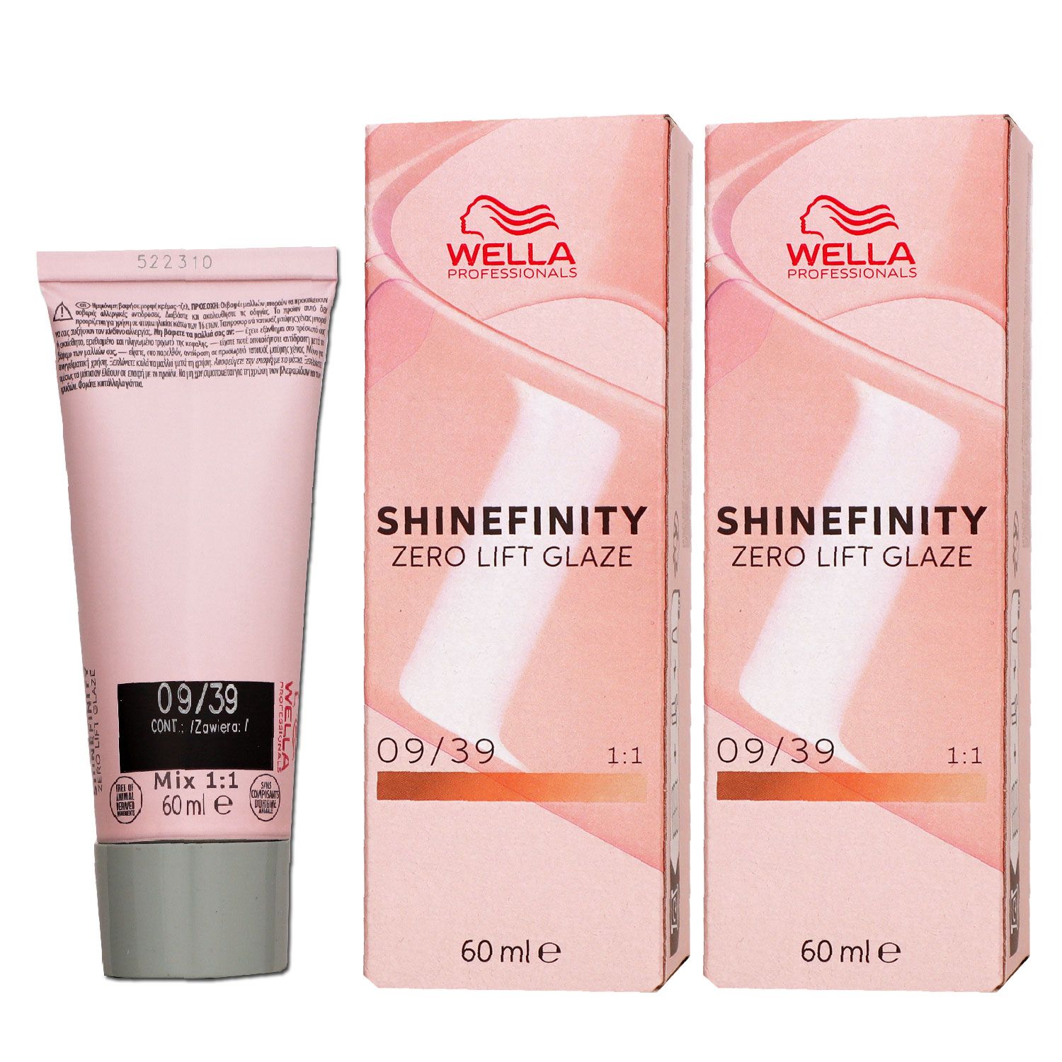 Wella Shinefinity Glaze Warm 2 x 60 ml 09/39 Iridescent Gold T�nung Set