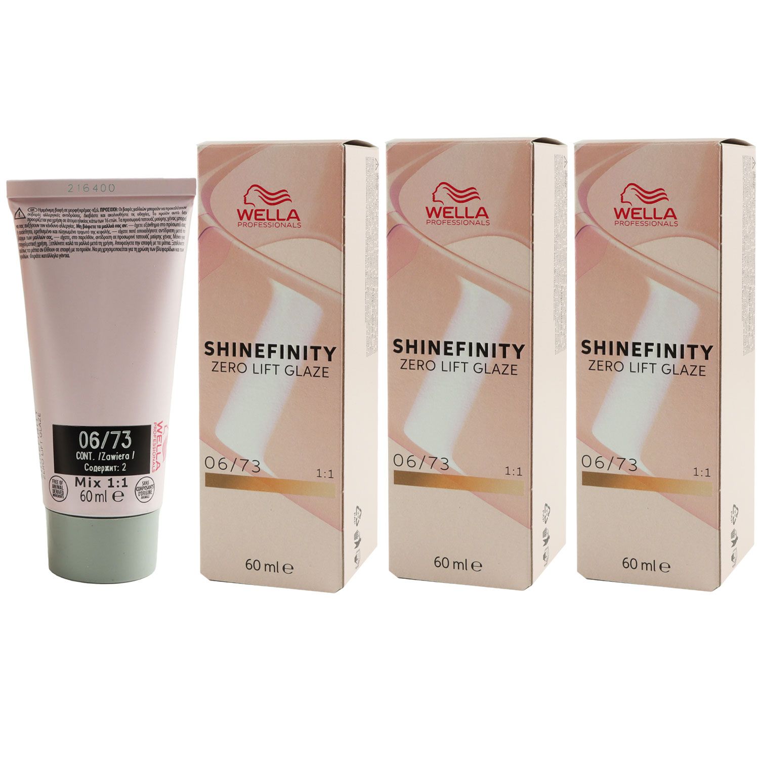 Wella Shinefinity Glaze Warm 3 x 60 ml 06/73 Caramel Chocolate T�nung Set