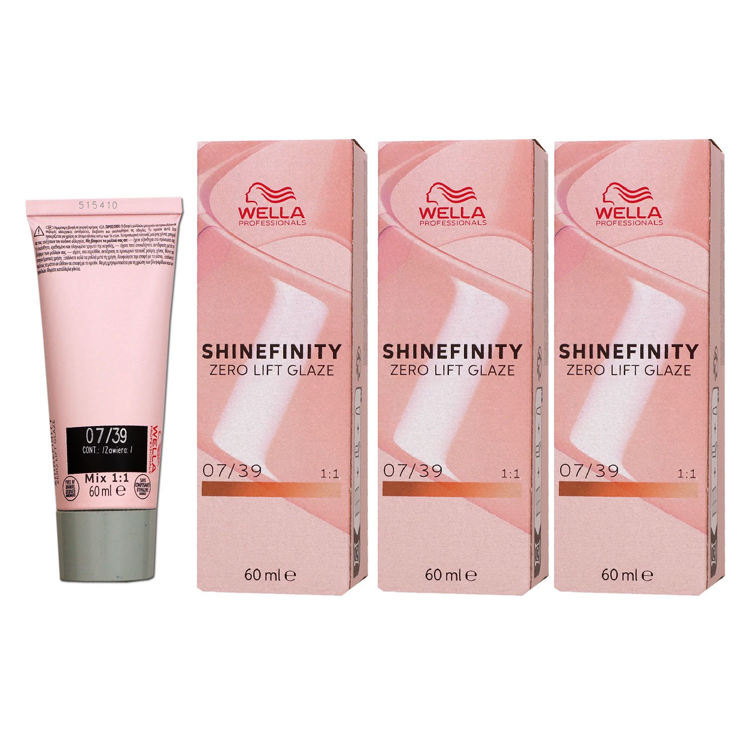 Wella Shinefinity Glaze Warm 3 x 60 ml 07/39 Chroma Gold T�nung Set