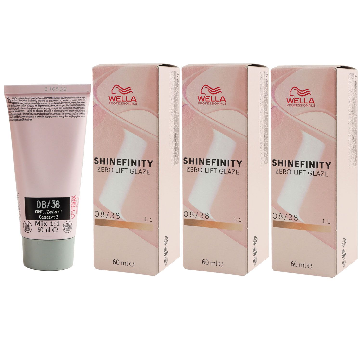 Wella Shinefinity Glaze Warm 3 x 60 ml 08/38 Honey Latte T�nung Set
