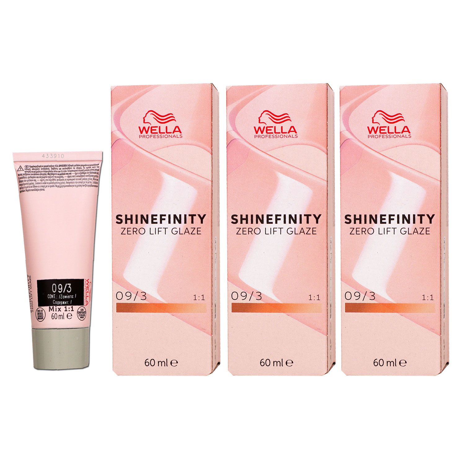 Wella Shinefinity Glaze Warm 3 x 60 ml 09/3 Golden Honey T�nung Set