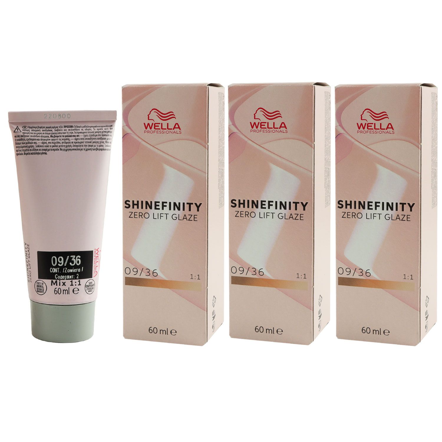 Wella Shinefinity Glaze Warm 3 x 60 ml 09/36 Vanilla Glaze T�nung Set
