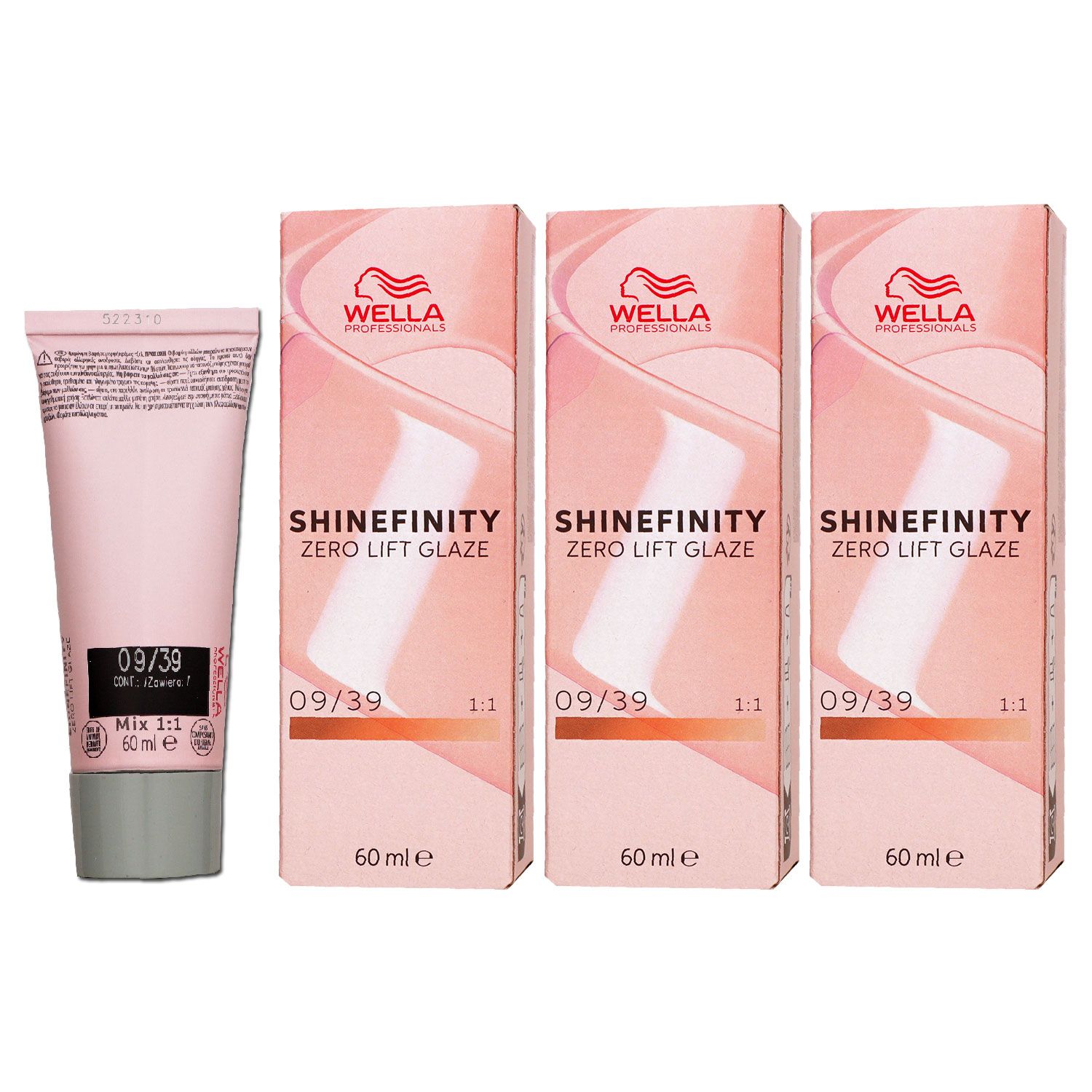 Wella Shinefinity Glaze Warm 3 x 60 ml 09/39 Iridescent Gold T�nung Set