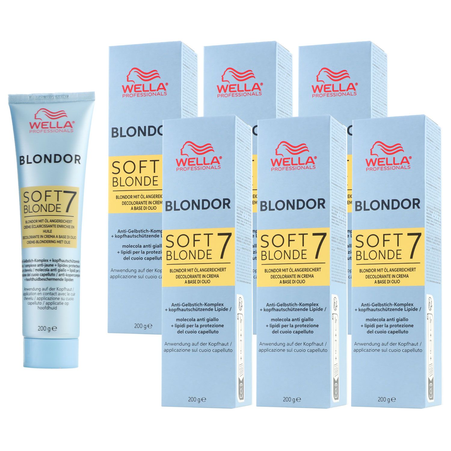 Wella Soft Blonde 6 x 200 g Cremeblondierung Set