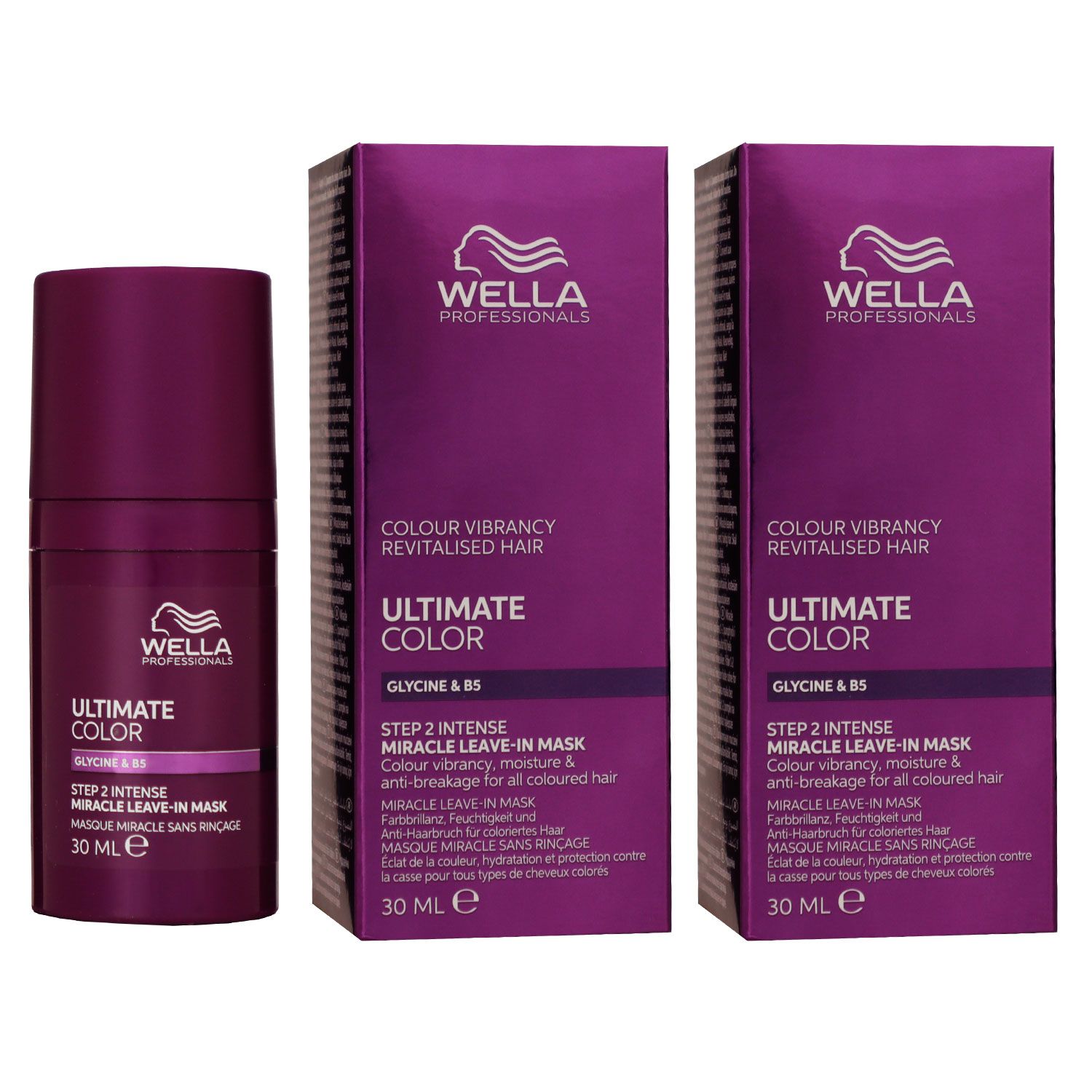 Wella Ultimate Color Miracle Leave In 2 x 30 ml Intensiv Maske f�r coloriertes Haar Step 2 Set