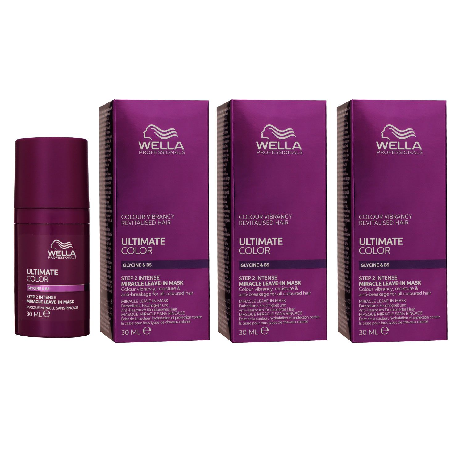 Wella Ultimate Color Miracle Leave In 3 x 30 ml Intensiv Maske f�r coloriertes Haar Step 2 Set