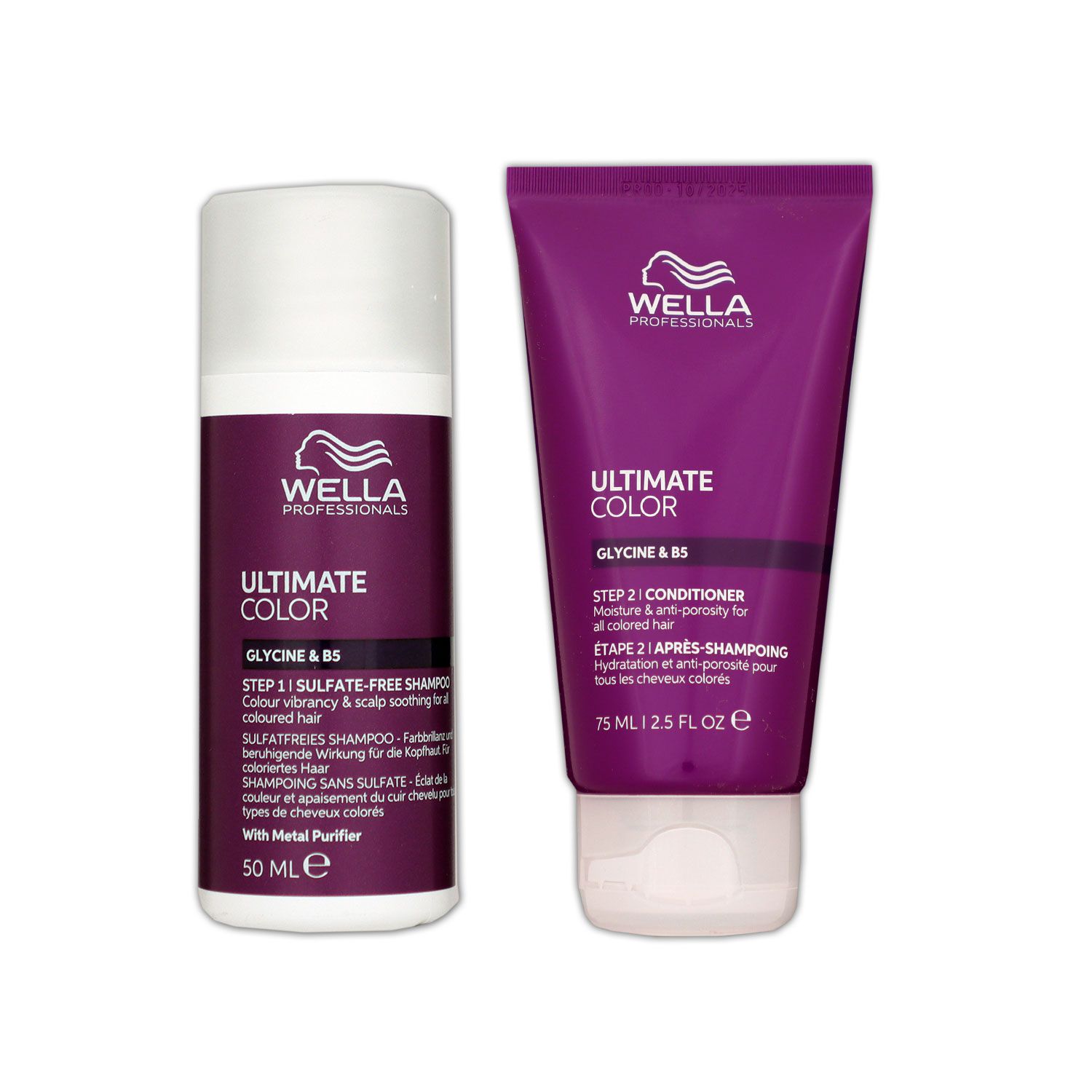 Wella Ultimate Color Shampoo 50 ml & 30 ml Conditioner f�r coloriertes Haar Step 1