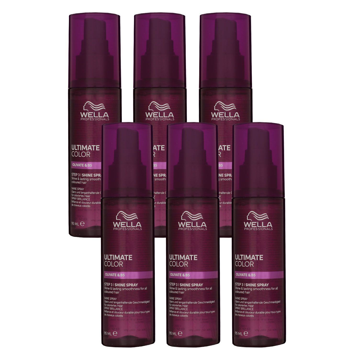 Wella Ultimate Color Shine Spray 6 x 95 ml Glanzspray f�r coloriertes Haar Step 3 Set