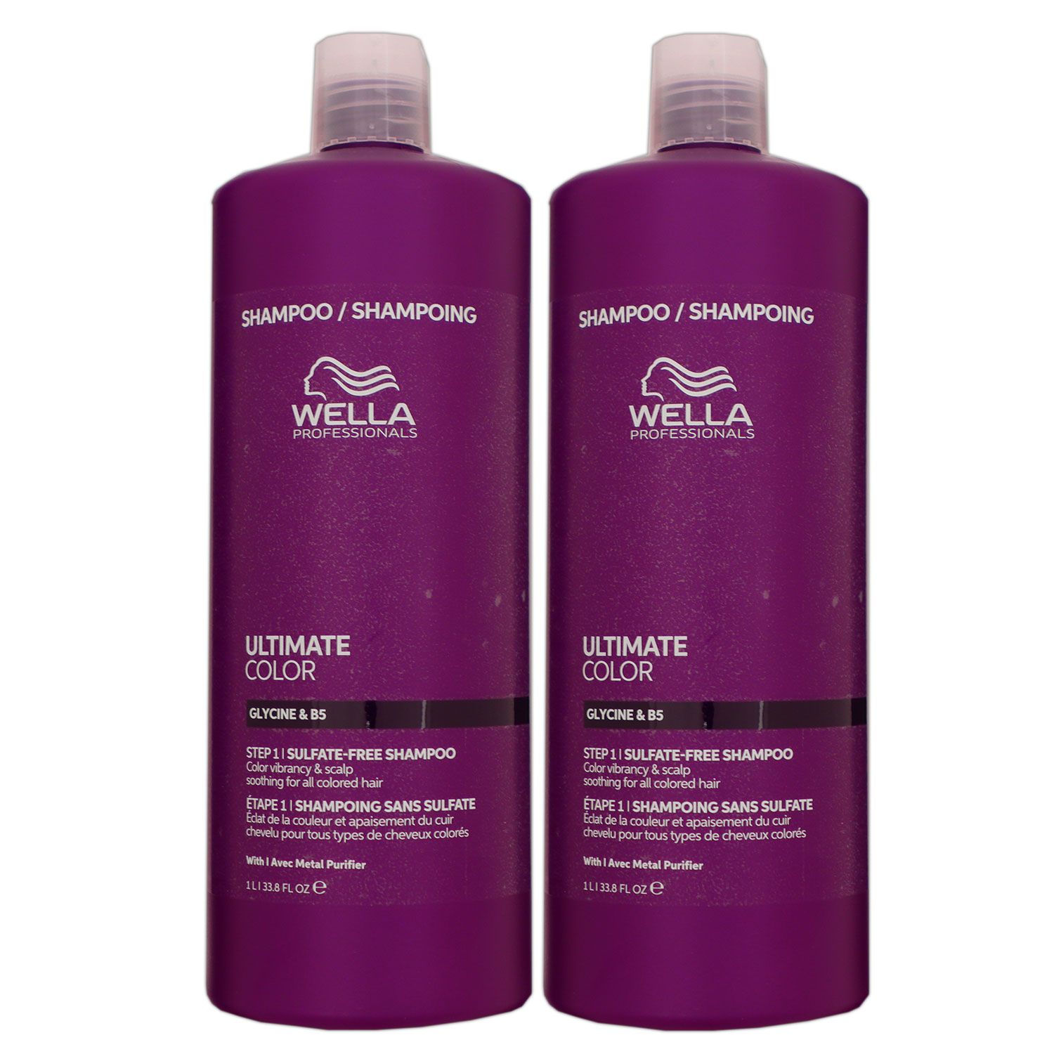 Wella Ultimate Color Sulfatfreies Shampoo 2 x 1000 ml f�r coloriertes Haar Step 1 Set