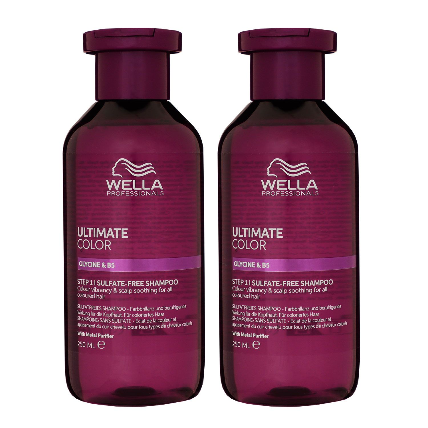 Wella Ultimate Color Sulfatfreies Shampoo 2 x 250 ml f�r coloriertes Haar Step 1 Set